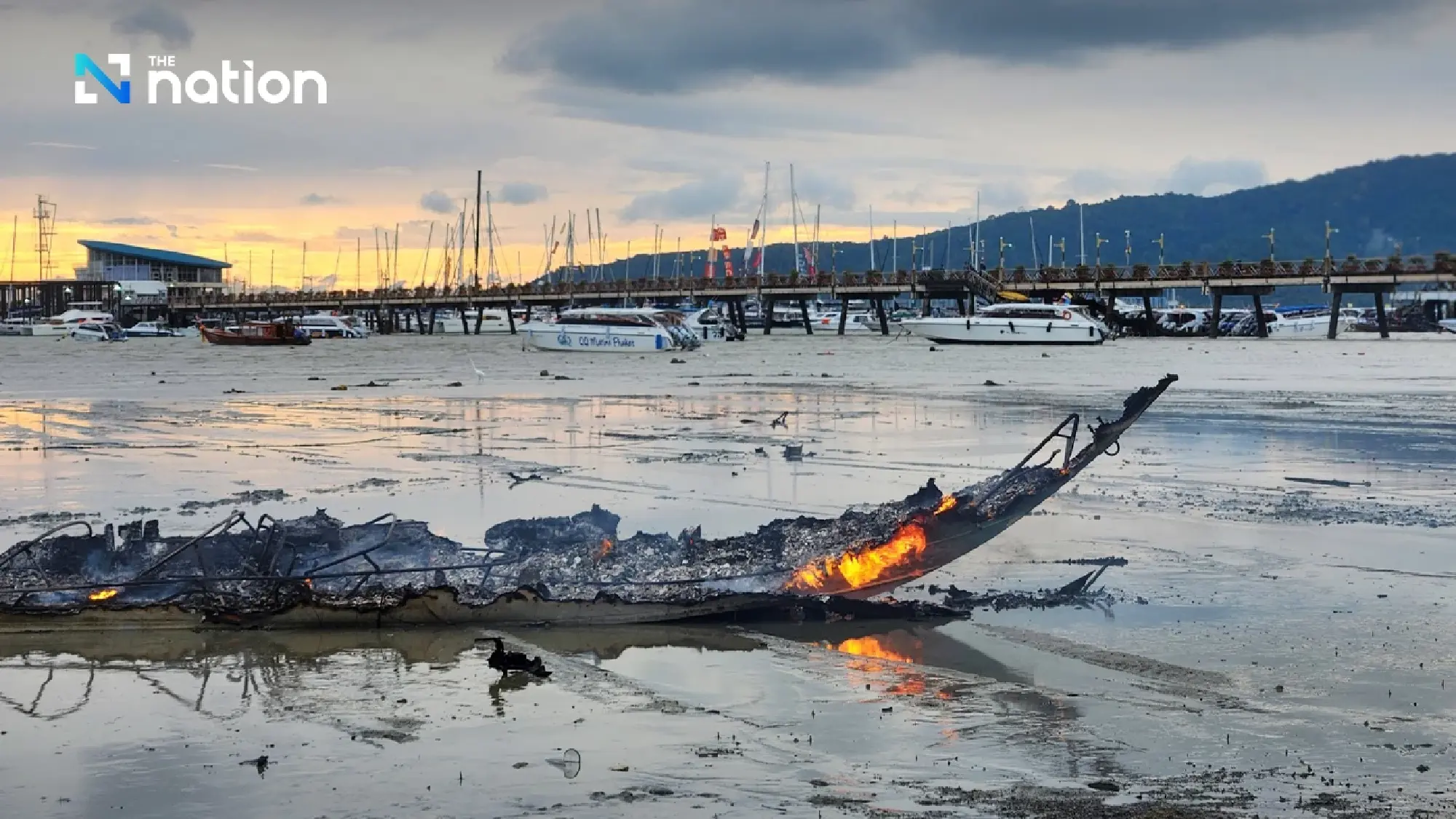 Major fire destroys at least 10 speedboats at Chalong Bay, Phuket