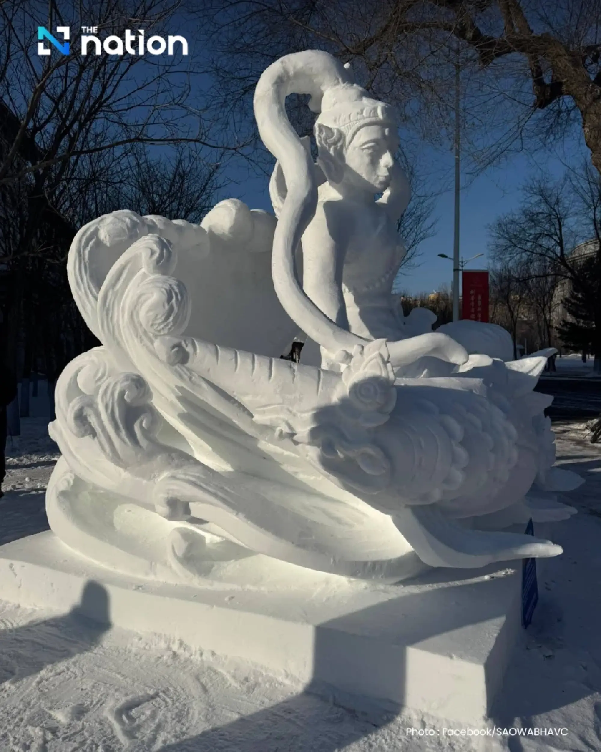 Thai vocational students win Harbin snow sculpture title