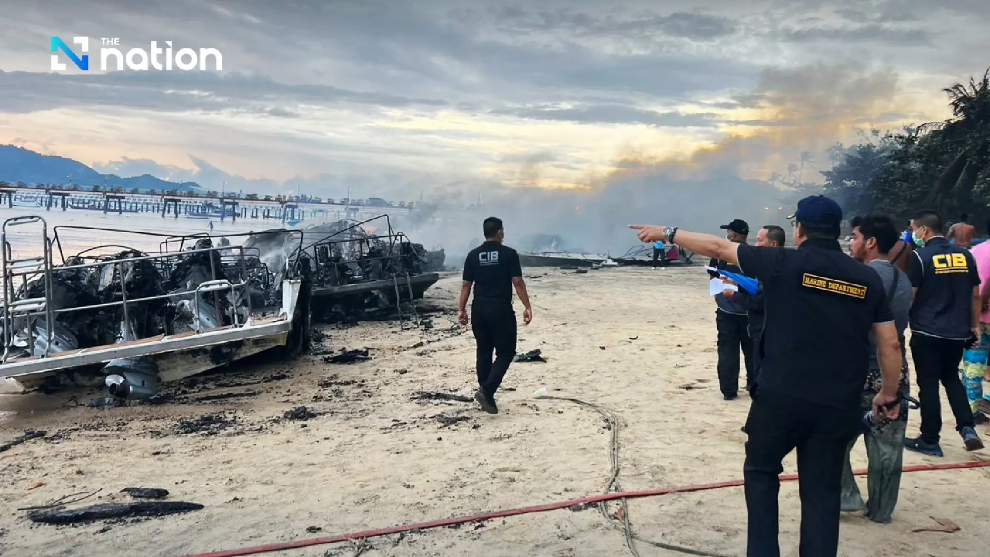 More than 20 speedboats destroyed in Phuket marina fire as governor orders probe and oil-containment measures
