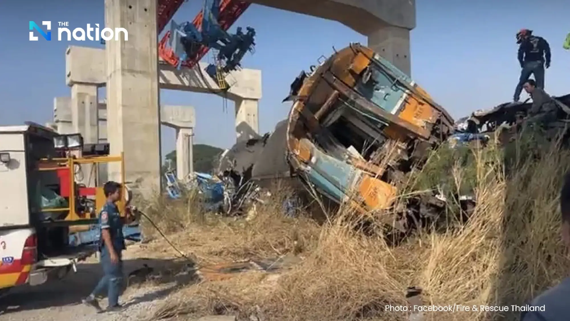 Crane falls onto tracks, causing deadly train crash in Nakhon Ratchasima, 40+ injured