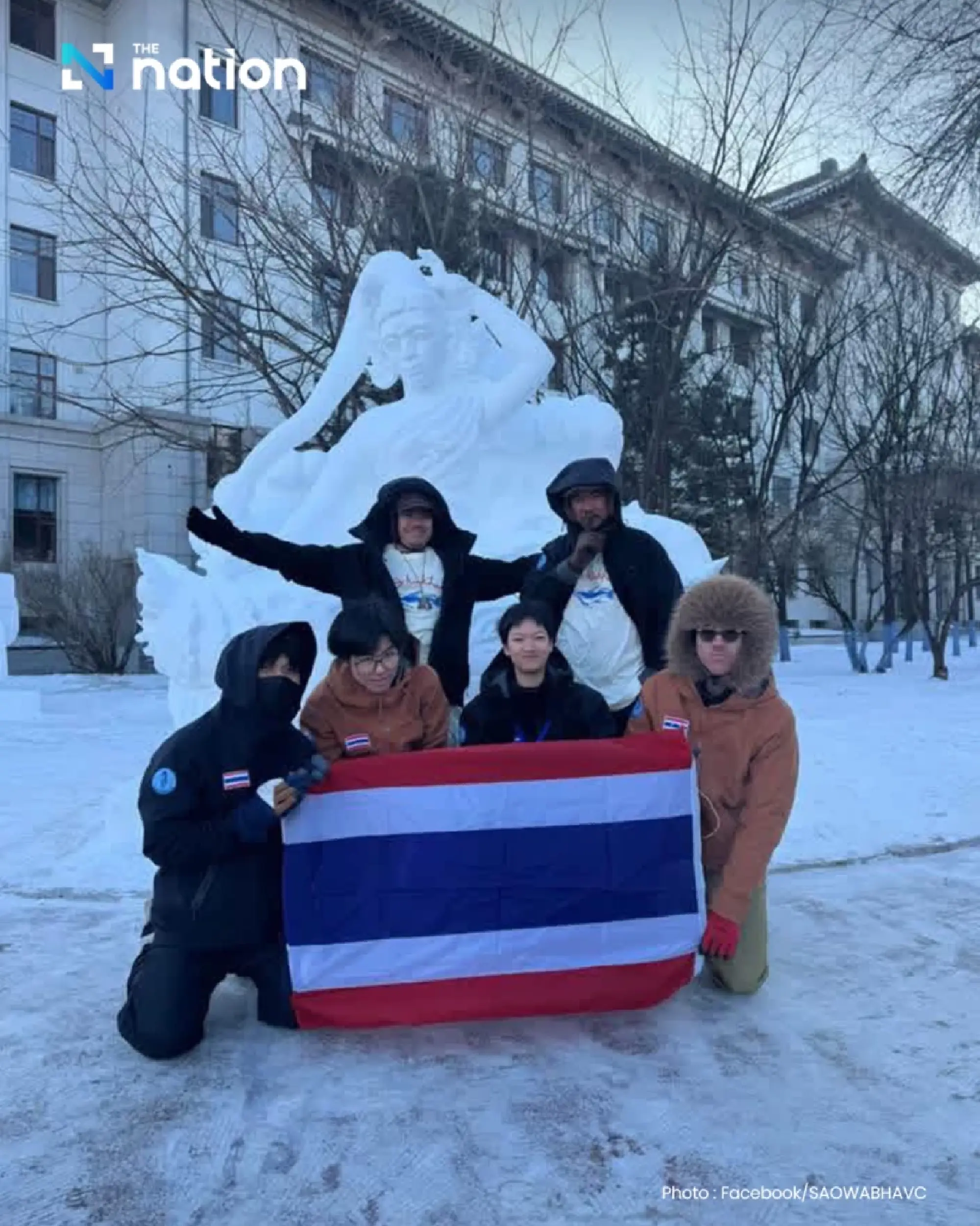 Thai vocational students win Harbin snow sculpture title