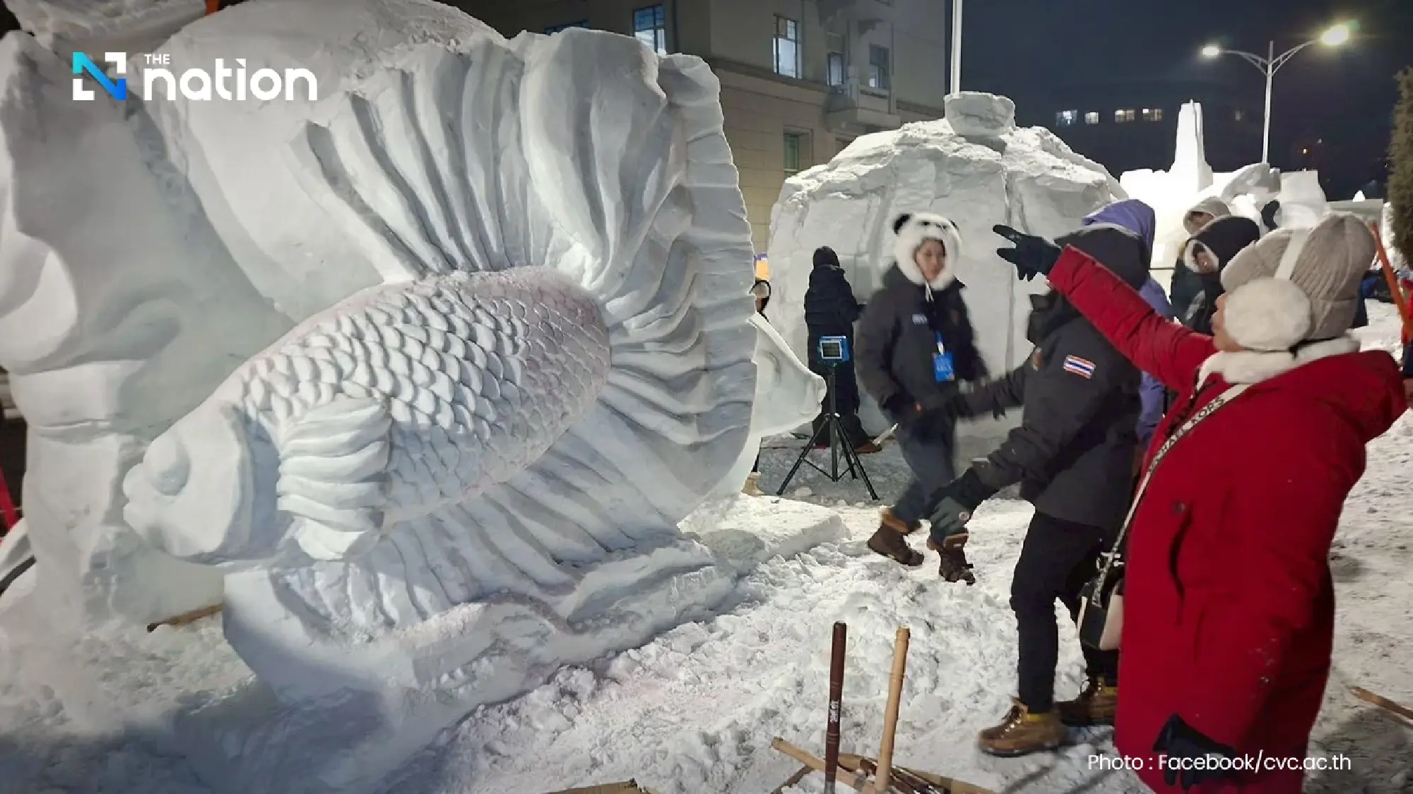 Thai vocational students win Harbin snow sculpture title