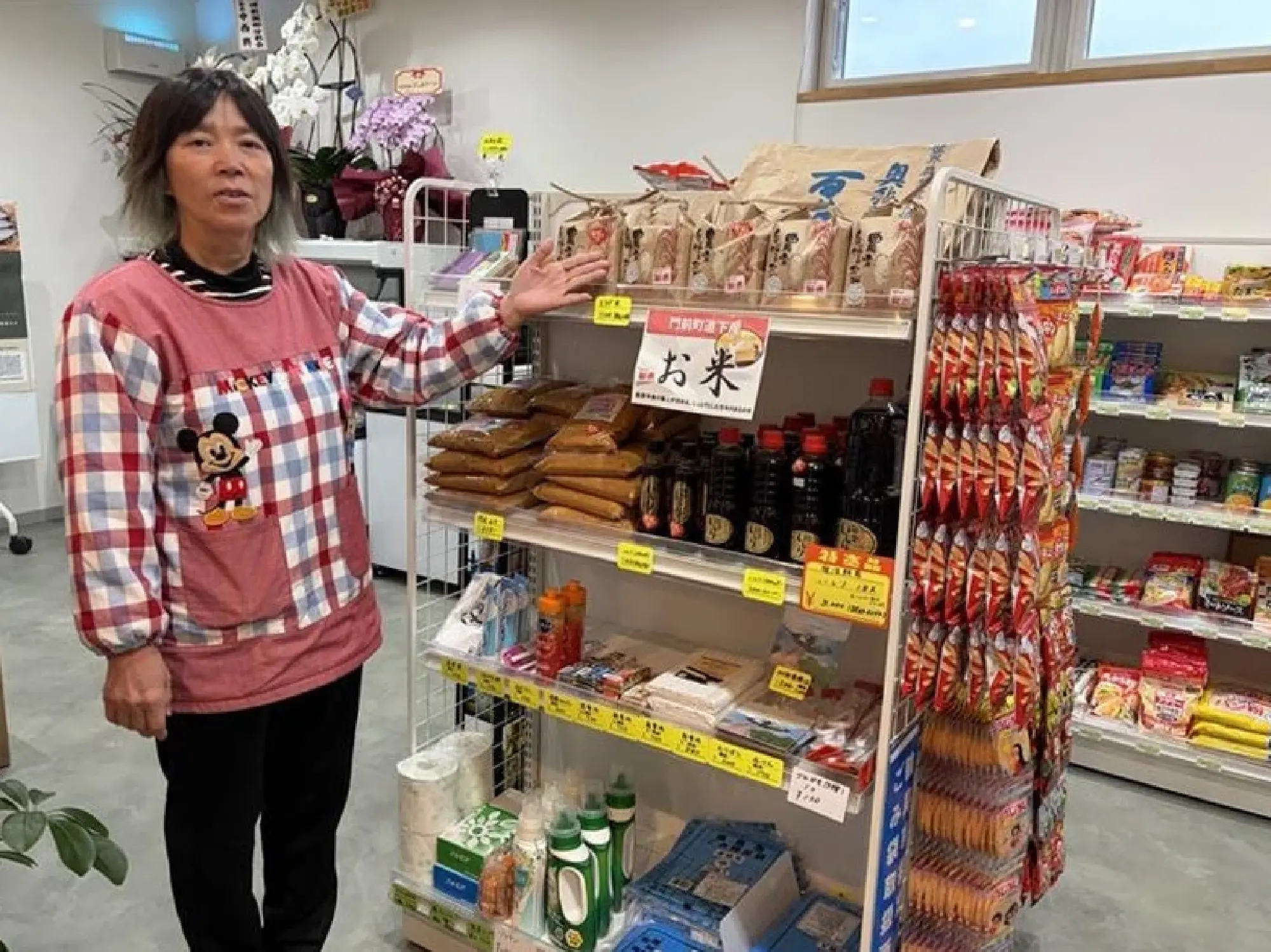 On Dec. 21, 2025, Sumika Shibata, who played a major role in opening the Toge Marche cafeteria and supermarket in November 2025, introduces the store located in the Toge district in the city of Wajima, Ishikawa Prefecture, central Japan, which was stricken by the Jan. 1, 2024, Noto Peninsula earthquake.
