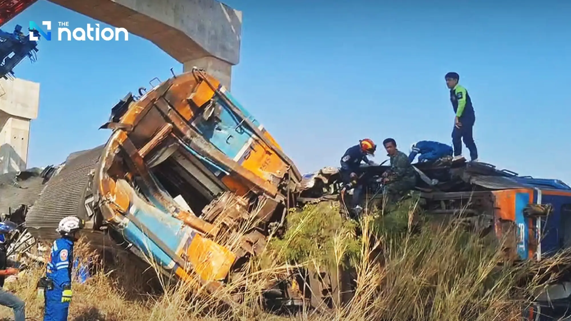 Crane falls onto tracks, causing deadly train crash in Nakhon Ratchasima, 40+ injured