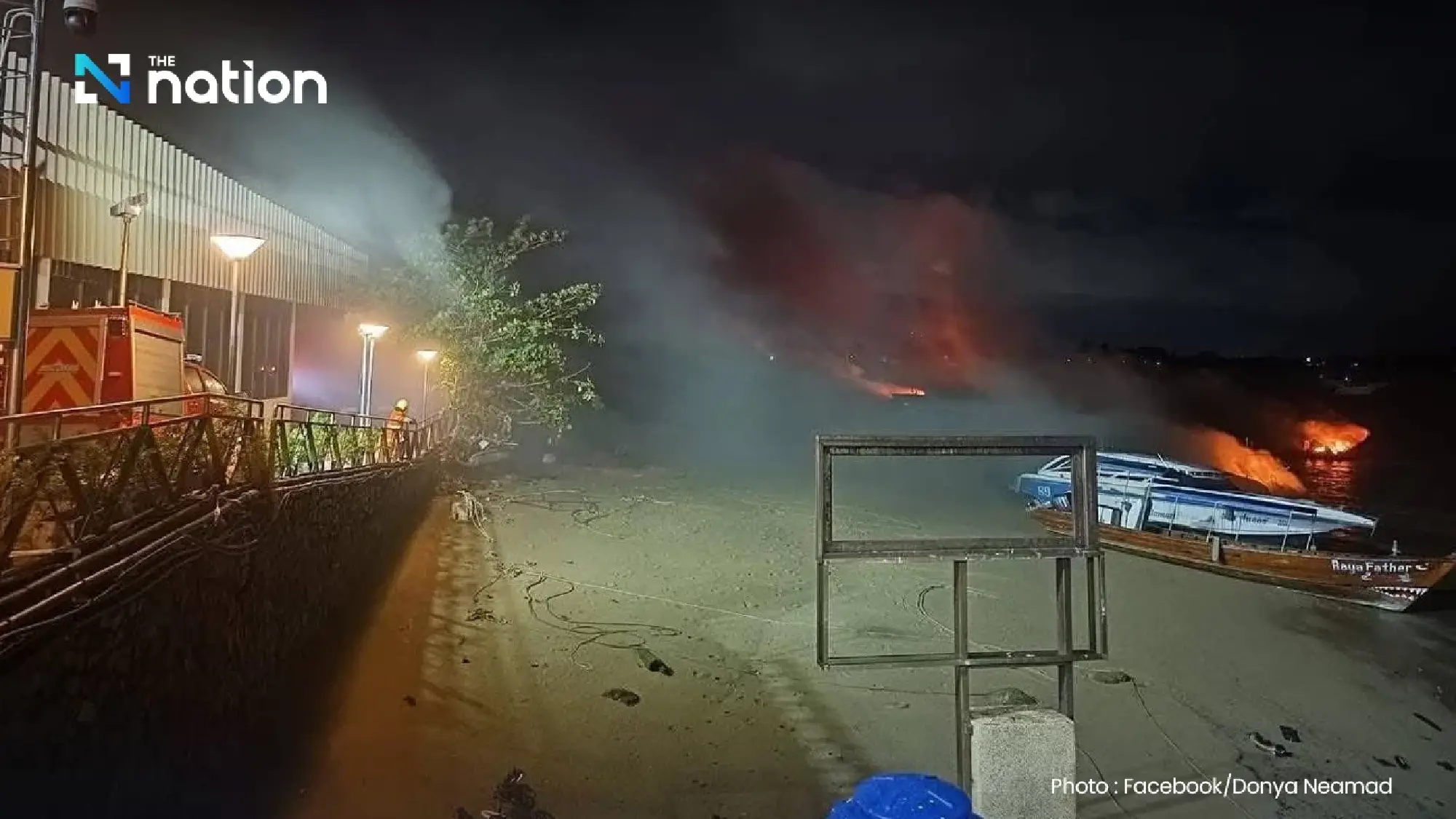 Major fire destroys at least 10 speedboats at Chalong Bay, Phuket
