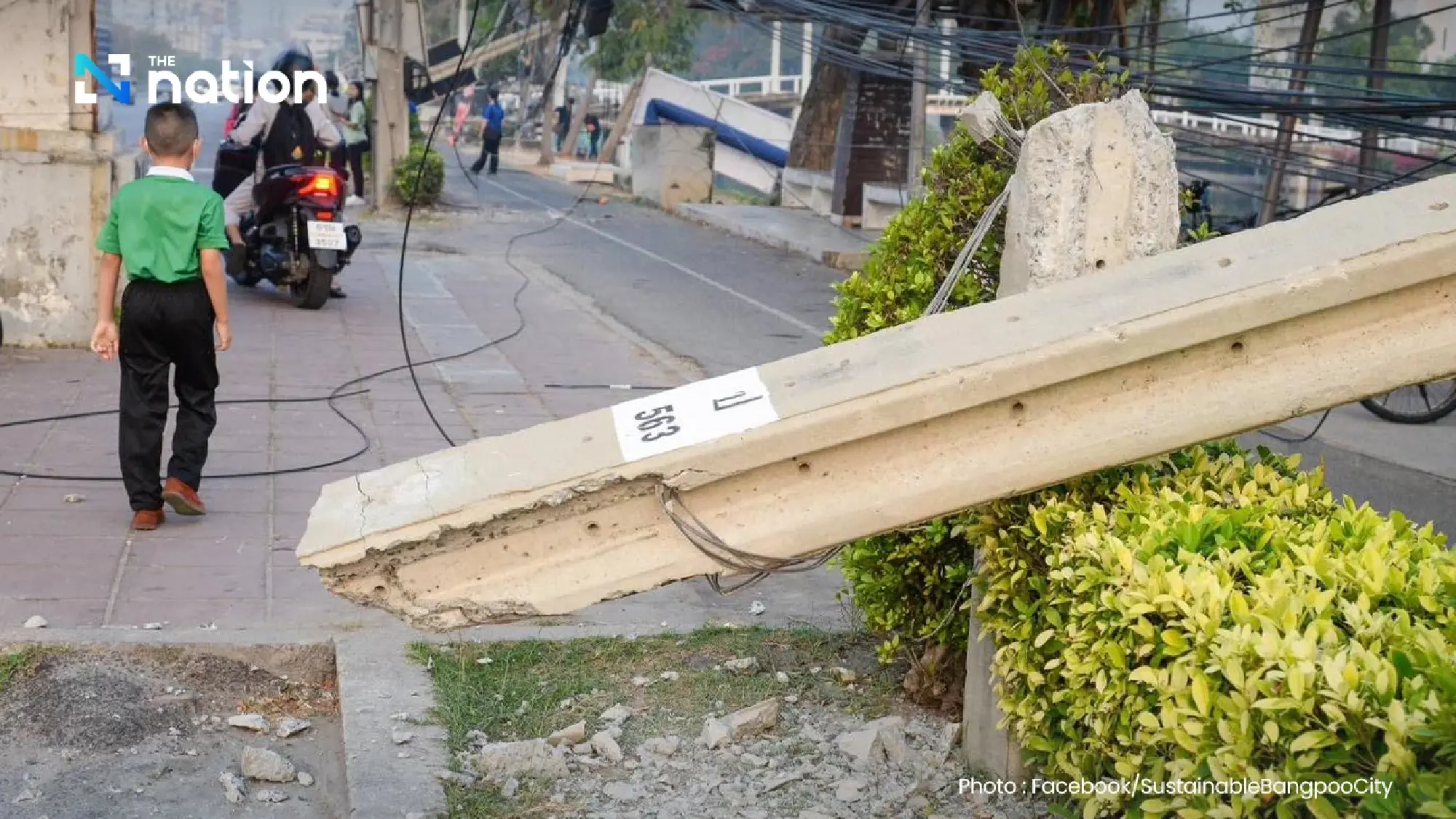 Truck hits power lines, topples 70 poles, widespread blackout in Samut Prakan
