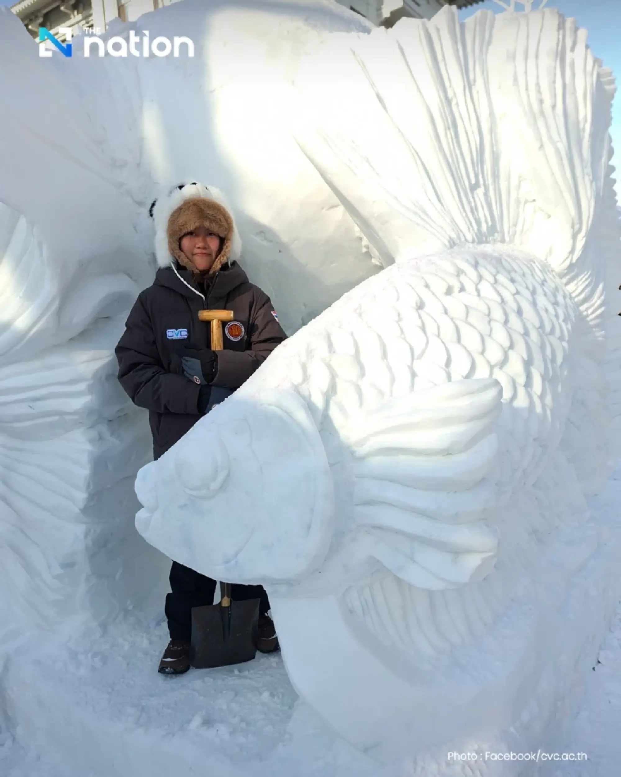 Thai vocational students win Harbin snow sculpture title