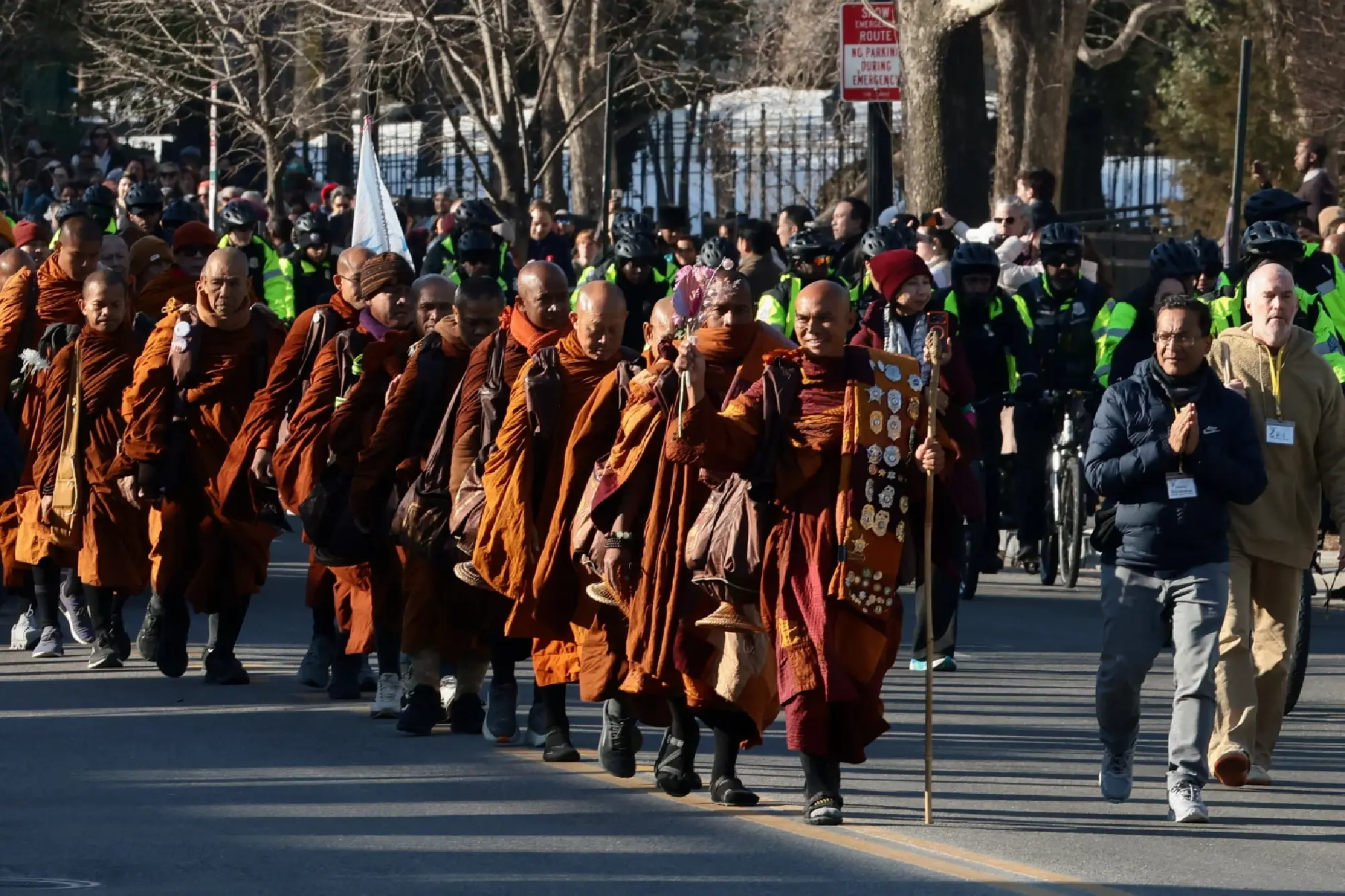 Buddhist monks arrive in Washington on 2,300-mile Walk for Peace