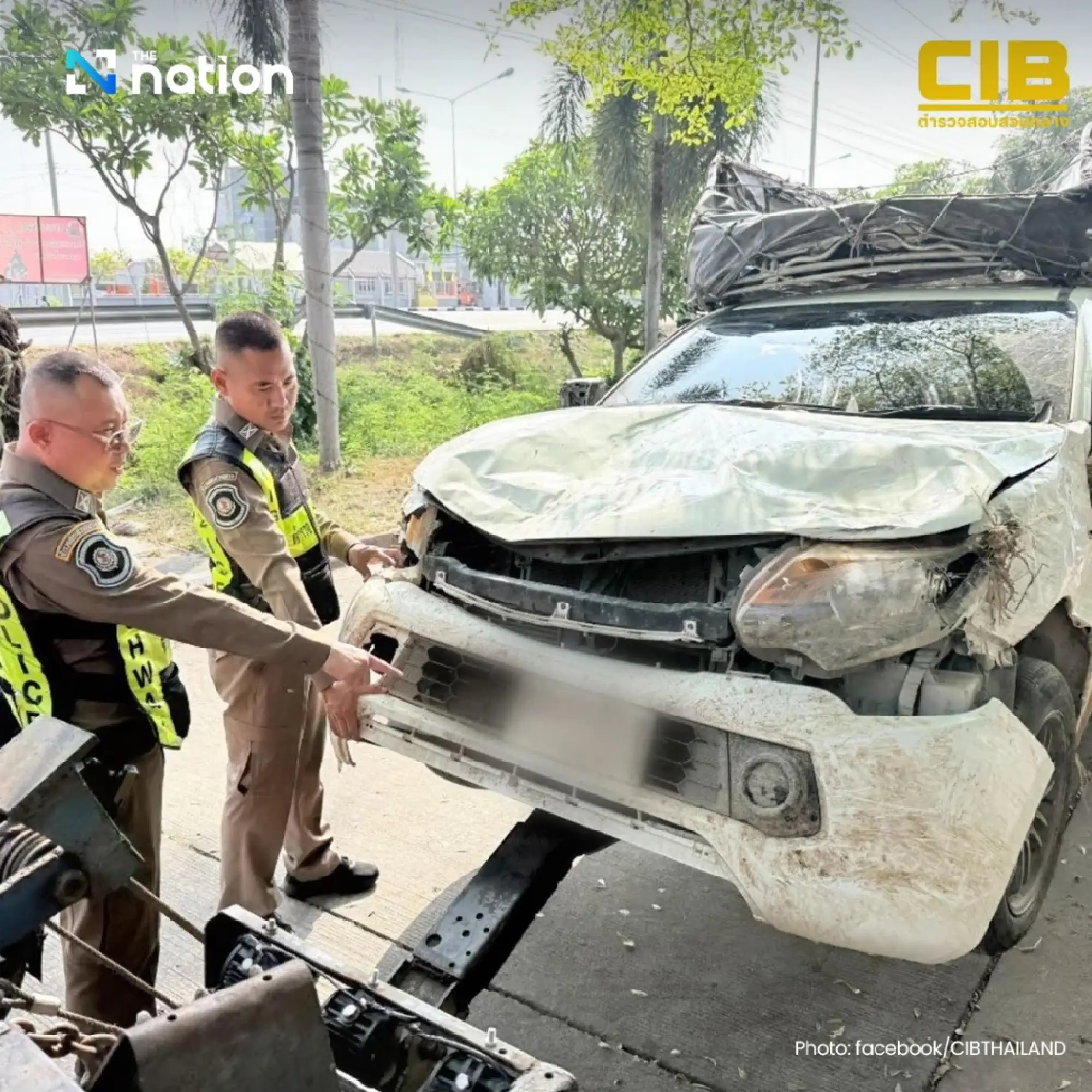Police chase ends in crash, 21 injured as truck with 44 Myanmar migrants overturns in Kanchanaburi