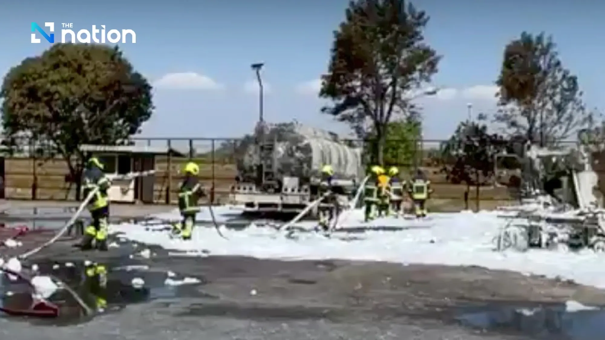 Fire at petrol station next to school in Khon Kaen, students evacuated