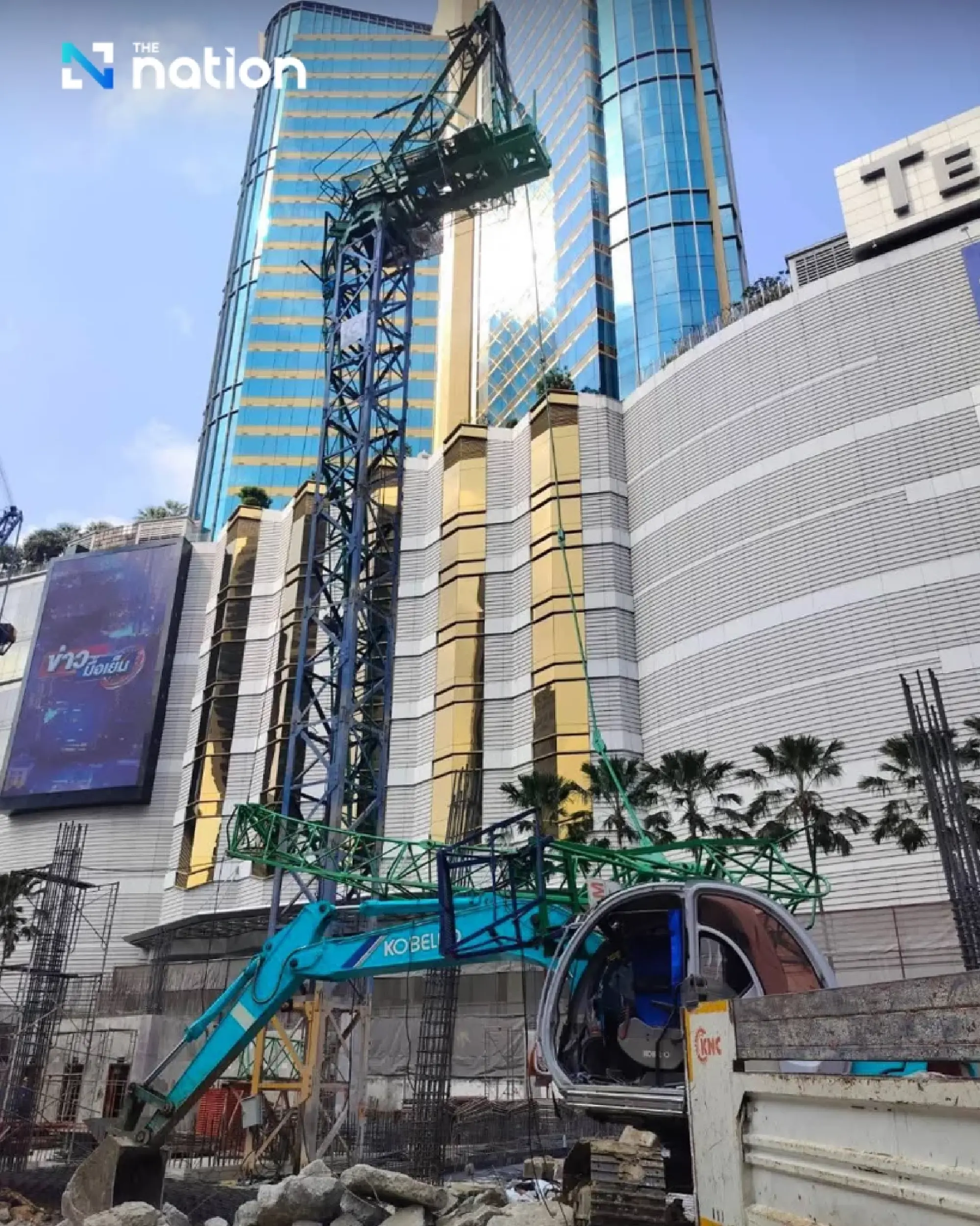 Tower crane arm collapses near Asoke mall, 2 injured