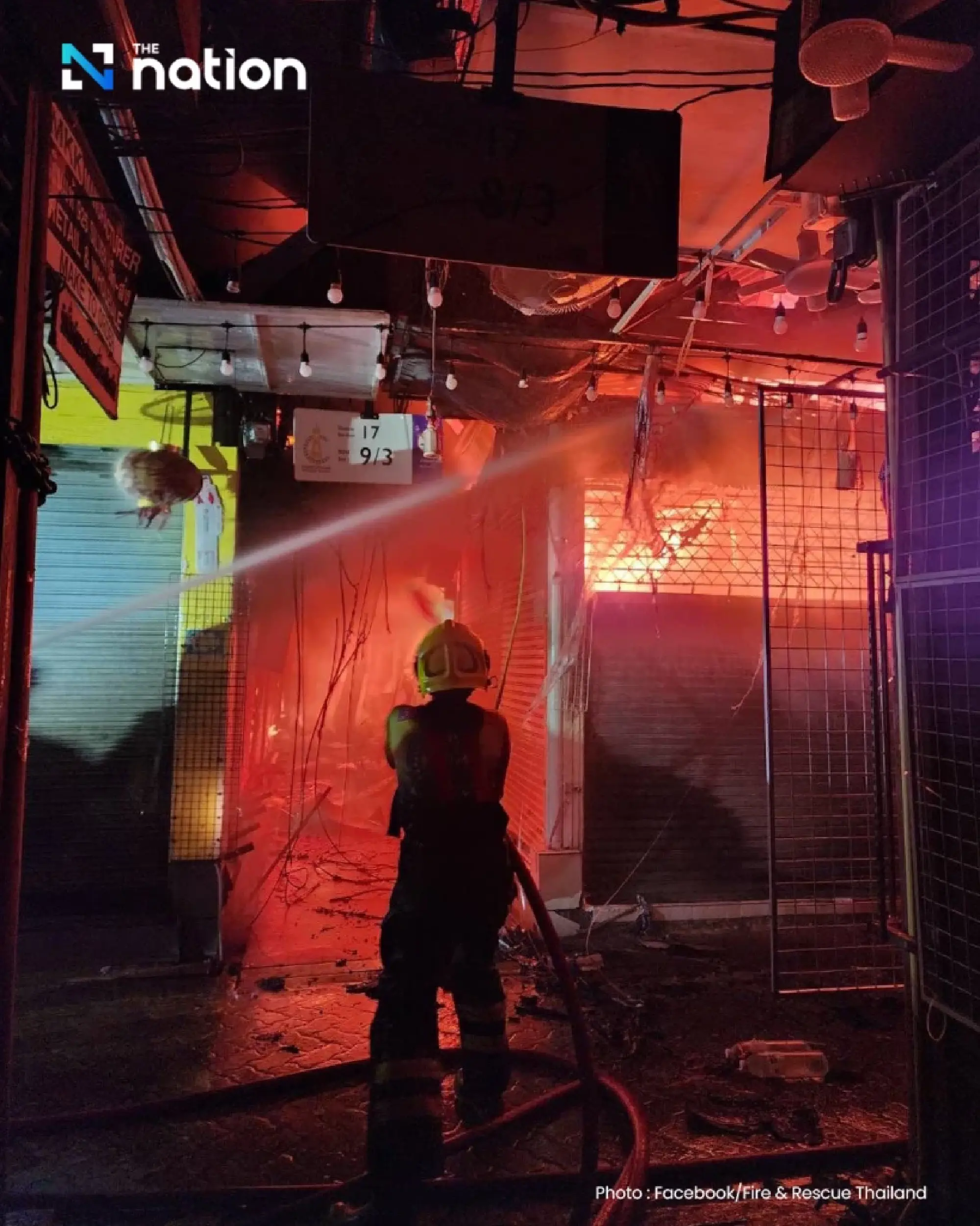 A fire broke out at Chatuchak Weekend Market, damaging two blocks and 28 shops