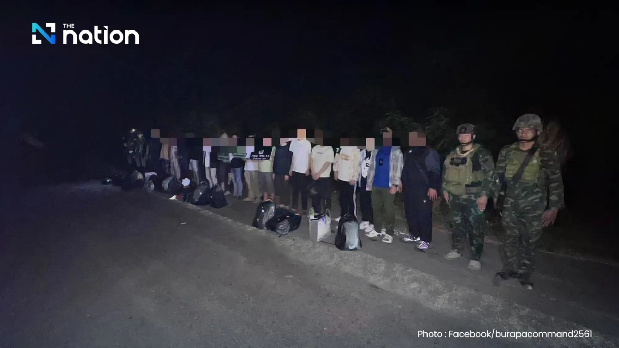 16 Chinese nationals arrested fleeing Poipet at Thai-Cambodia border by Burapha Task Force
