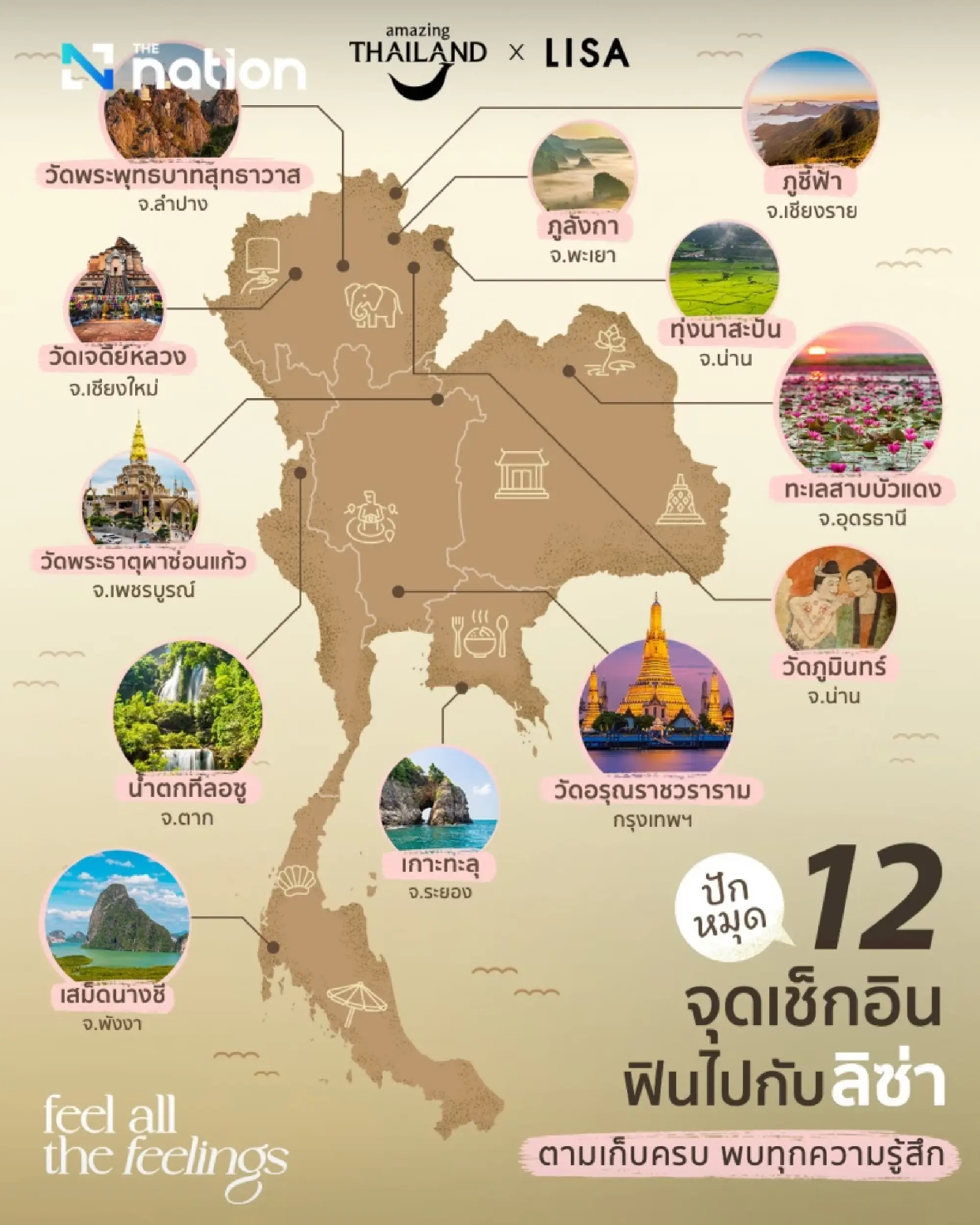 Follow Lisa Thailand trail to Lampang sky pagodas above mist