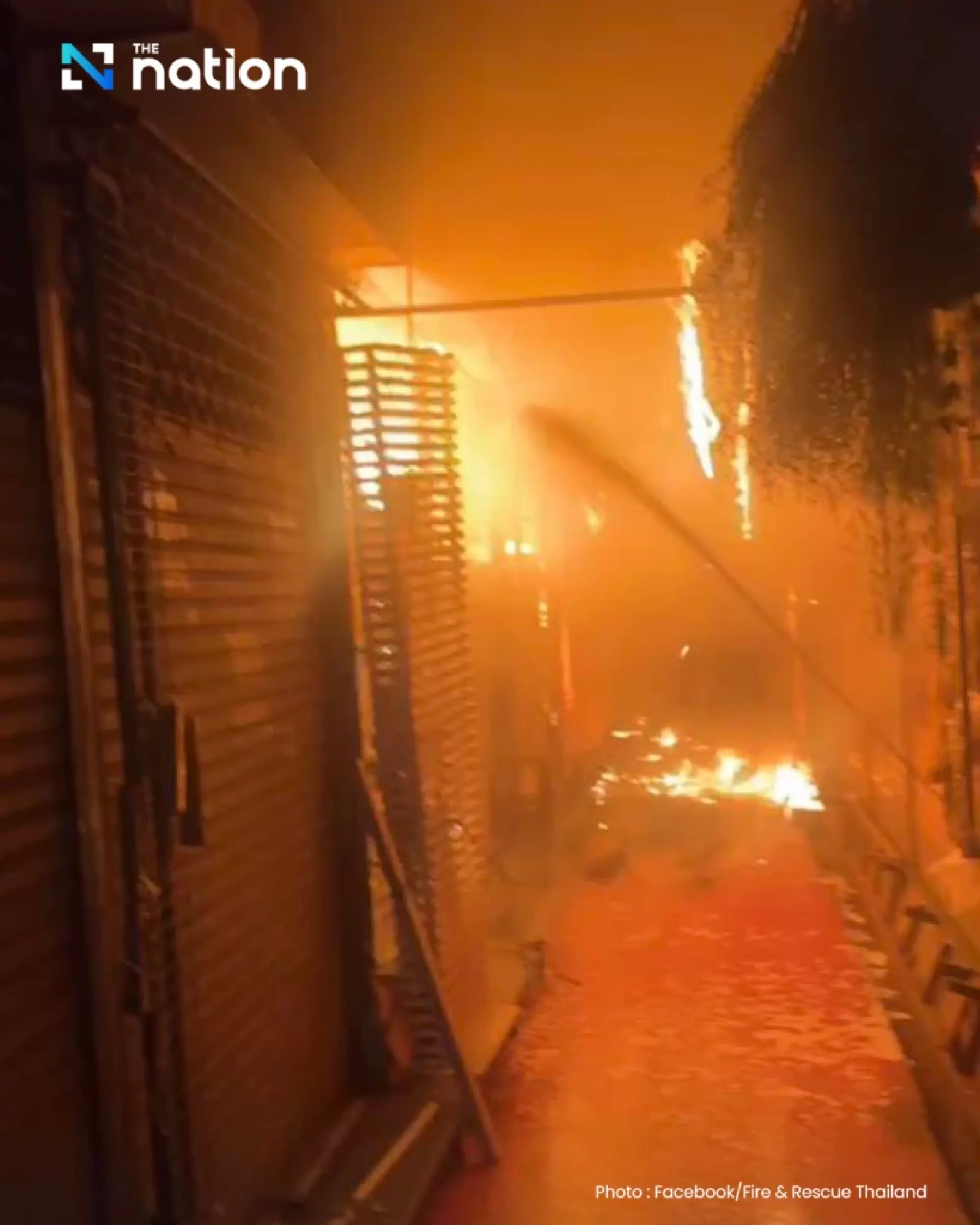 A fire broke out at Chatuchak Weekend Market, damaging two blocks and 28 shops