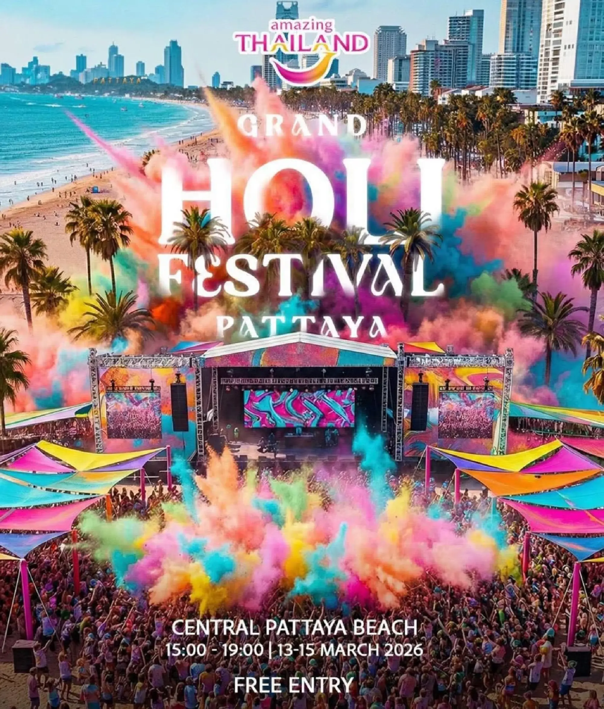 Paint the Beach: Holi Festival Pattaya 2026 Brings Explosive Colour to the Coast
