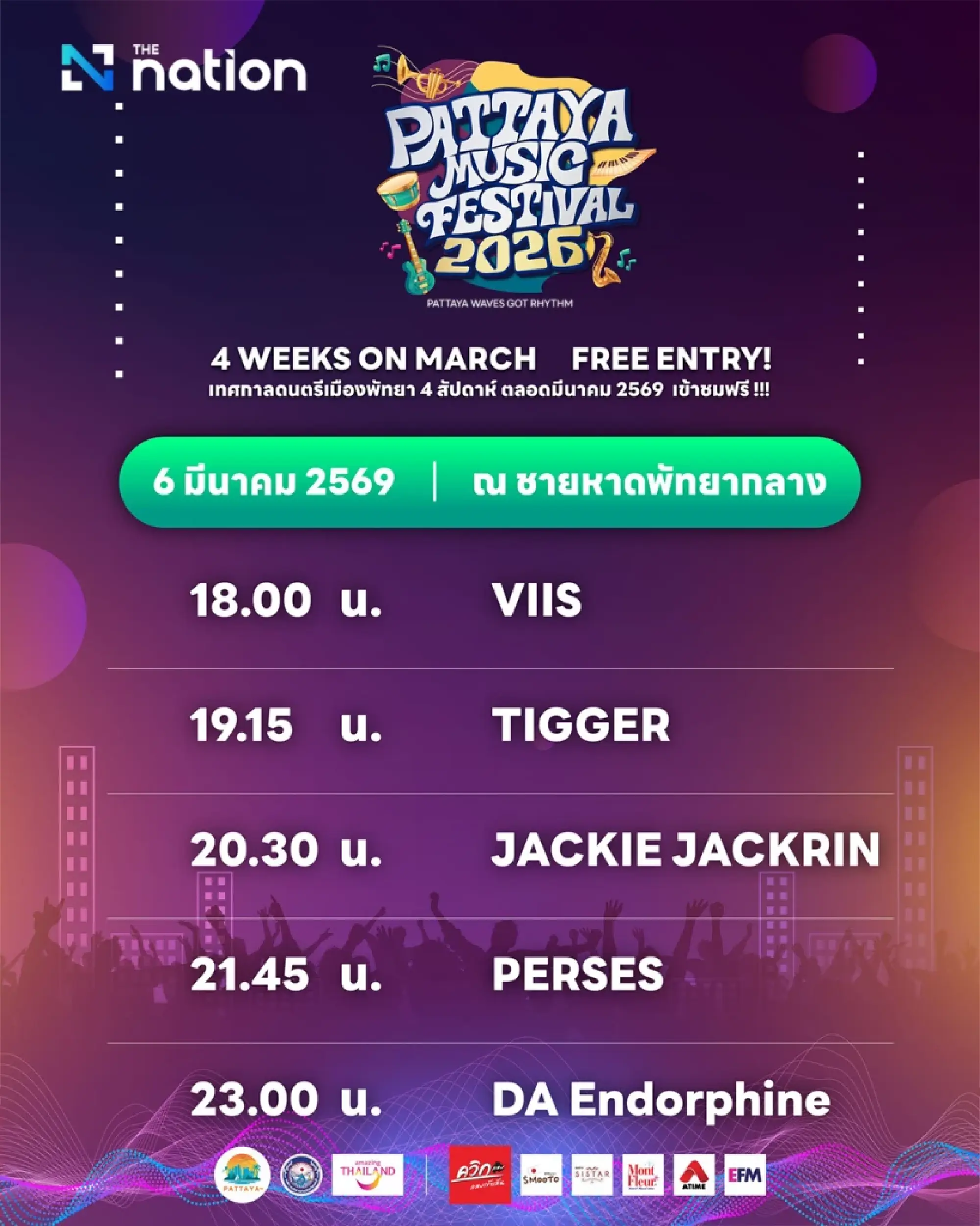 Sunset Beats: Pattaya Music Festival 2026 Hits the Beach for a Month of Melodies