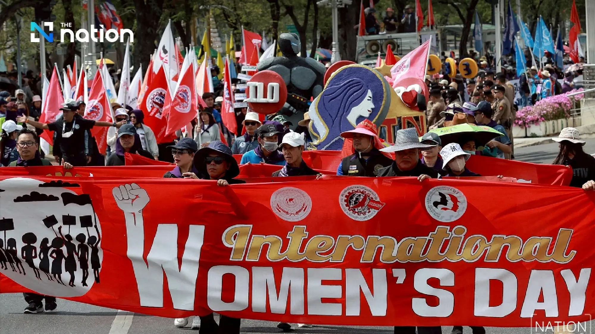 Labour groups mark Women’s Day with march to Government House, vigil for war victims