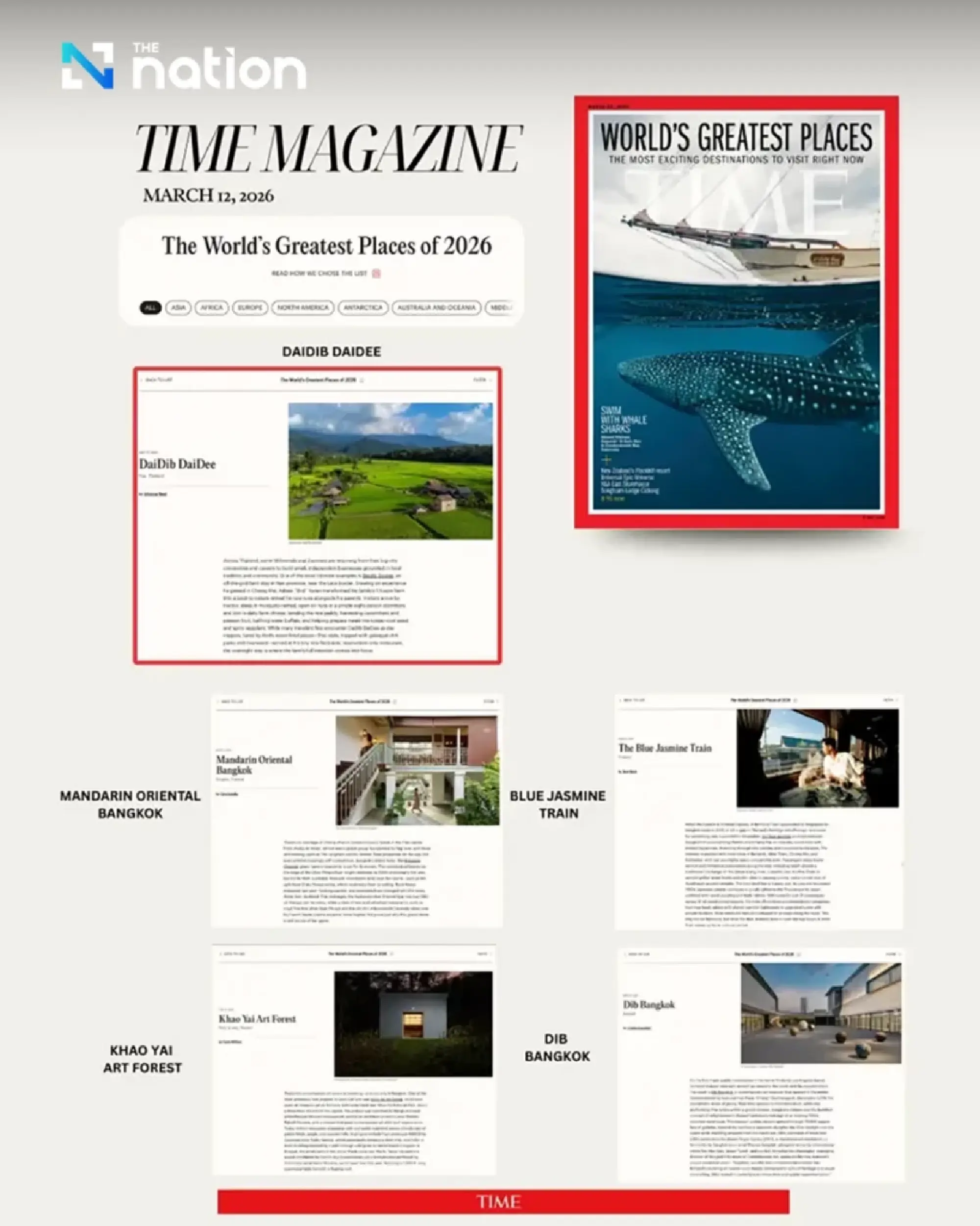 Five Thai destinations make TIME’s World’s Greatest Places 2026