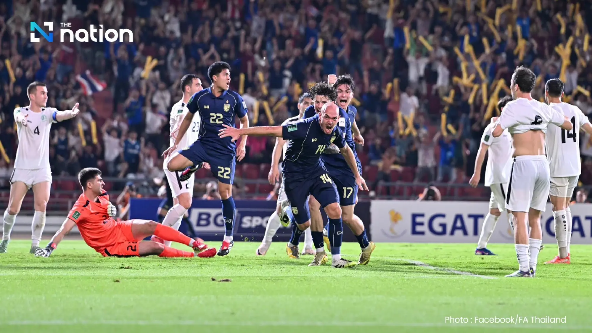 Thailand beat Turkmenistan 2-1 to reach Asian Cup 2027