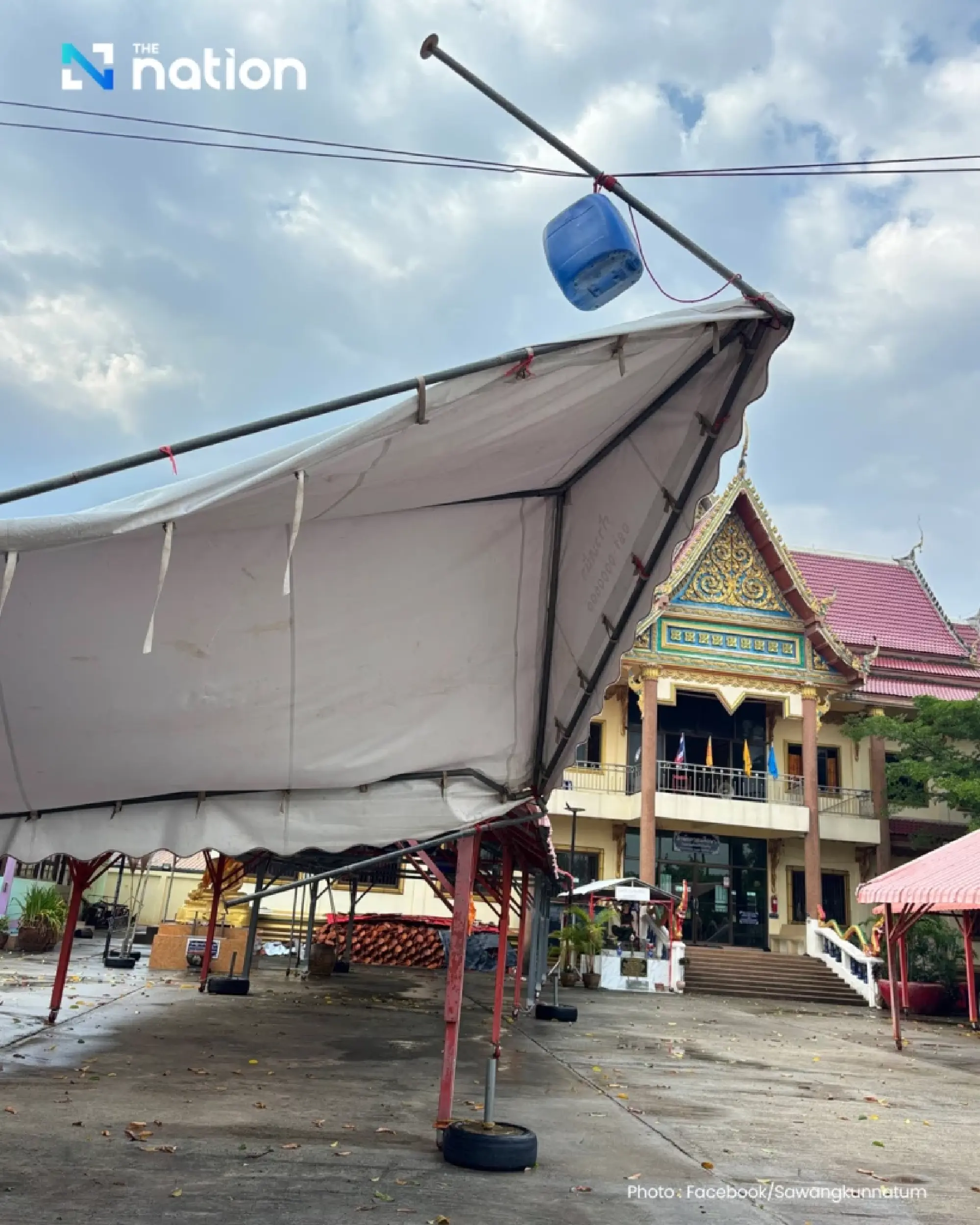 Storm hits Chaiyaphum — homes damaged as summer squall batters Ban Khai