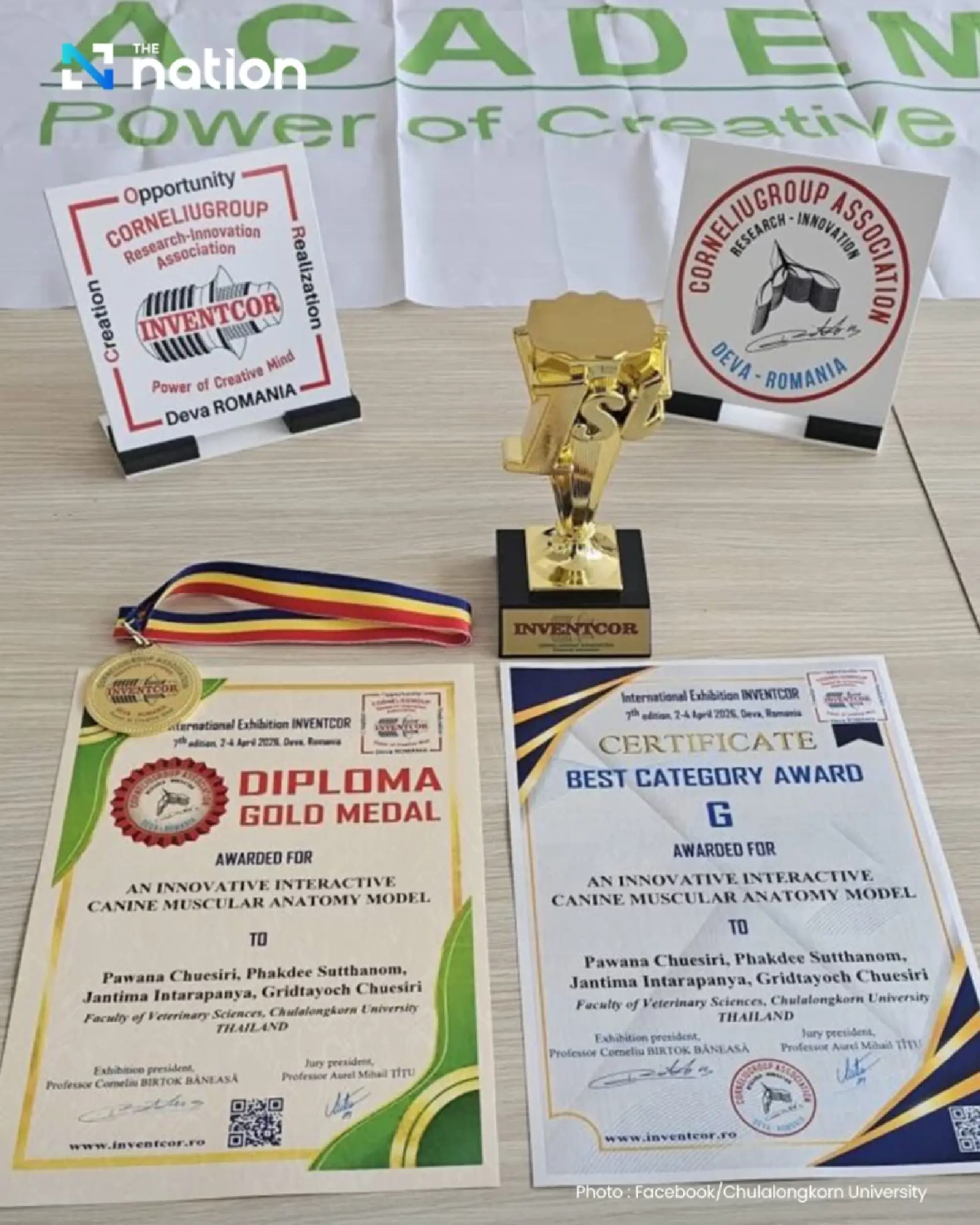 Chula Veterinary Faculty wins five international awards for interactive canine muscle model