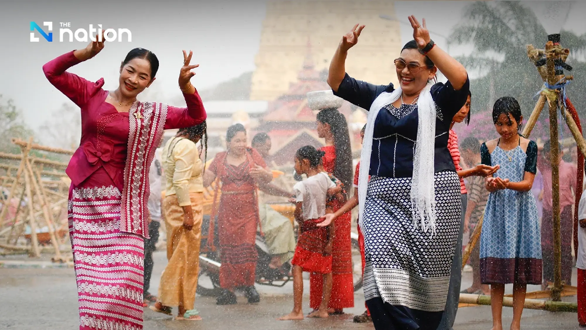 One of a kind tradition: Mon Songkran rite bathes monks through bamboo channels