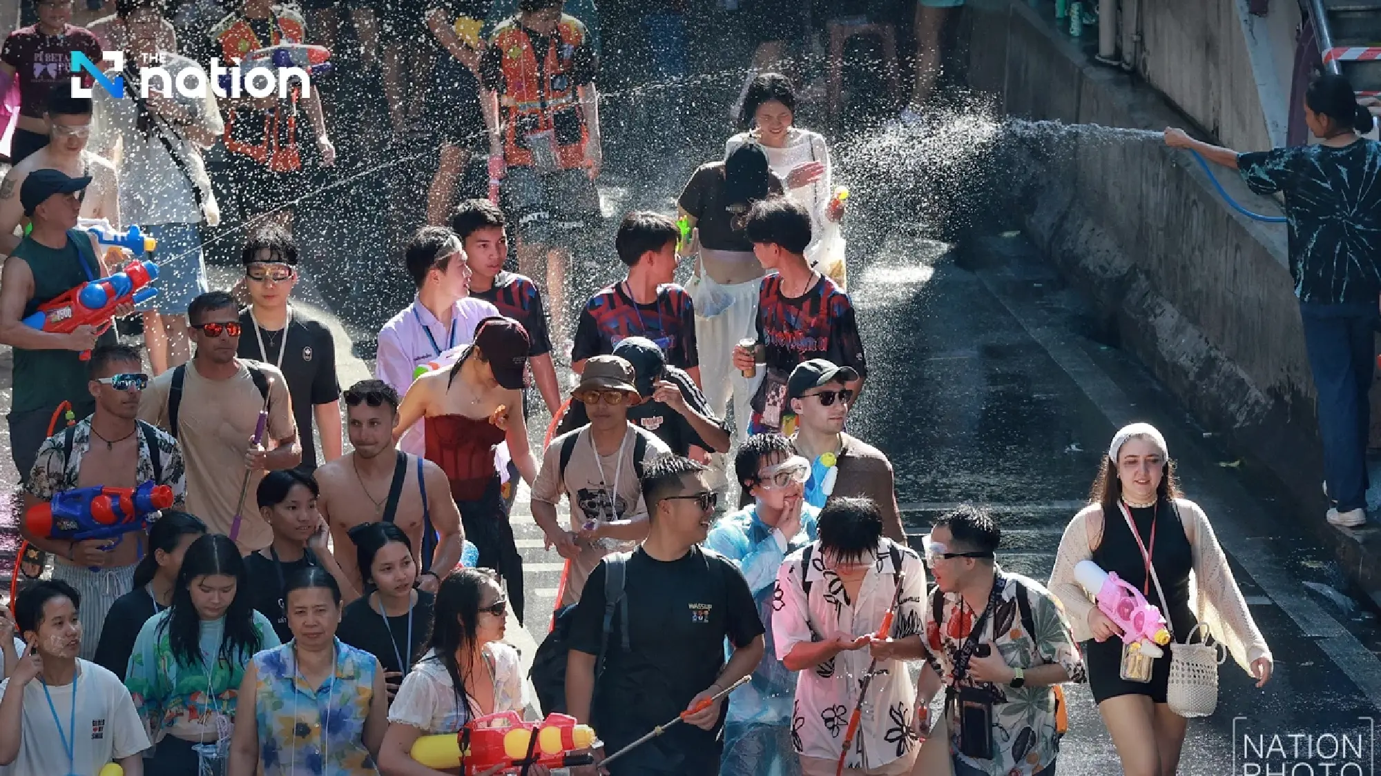 Songkran crowds swamp Silom as New Phran Nok grinds to a halt