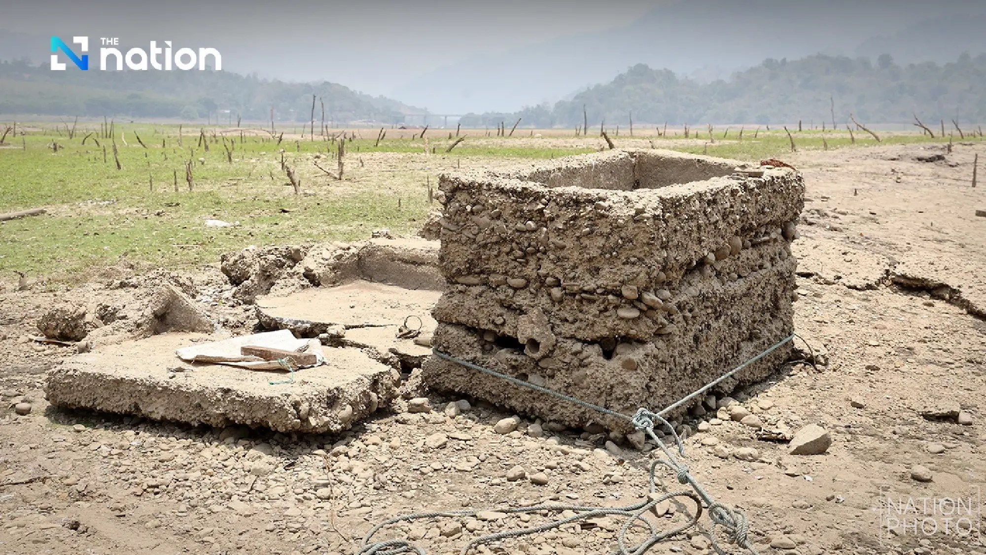 Sunken WWII rail station resurfaces in Sangkhlaburi after 42 years
