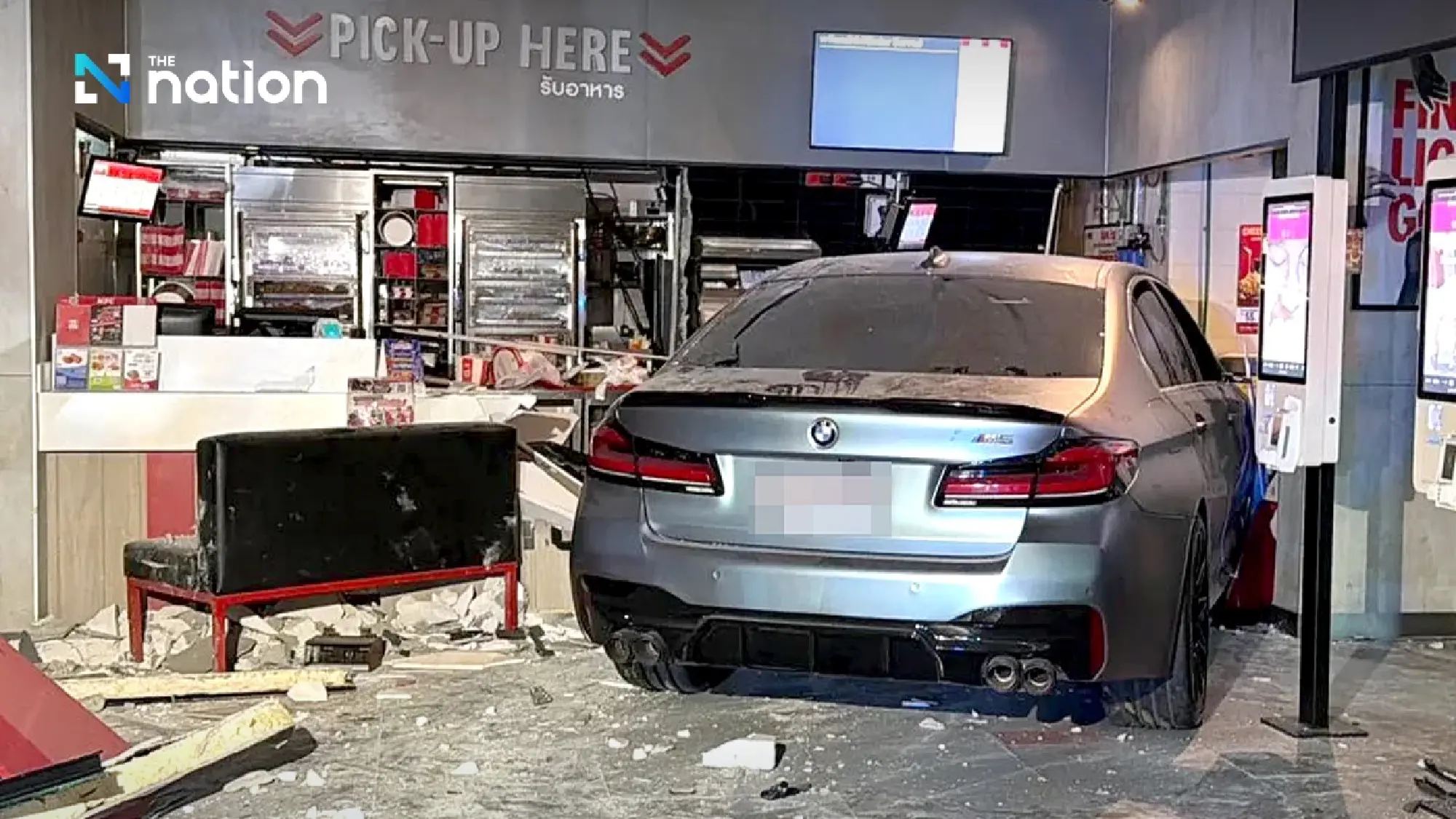 Twelve injured as Chinese driver’s BMW wrecks Sukhumvit KFC