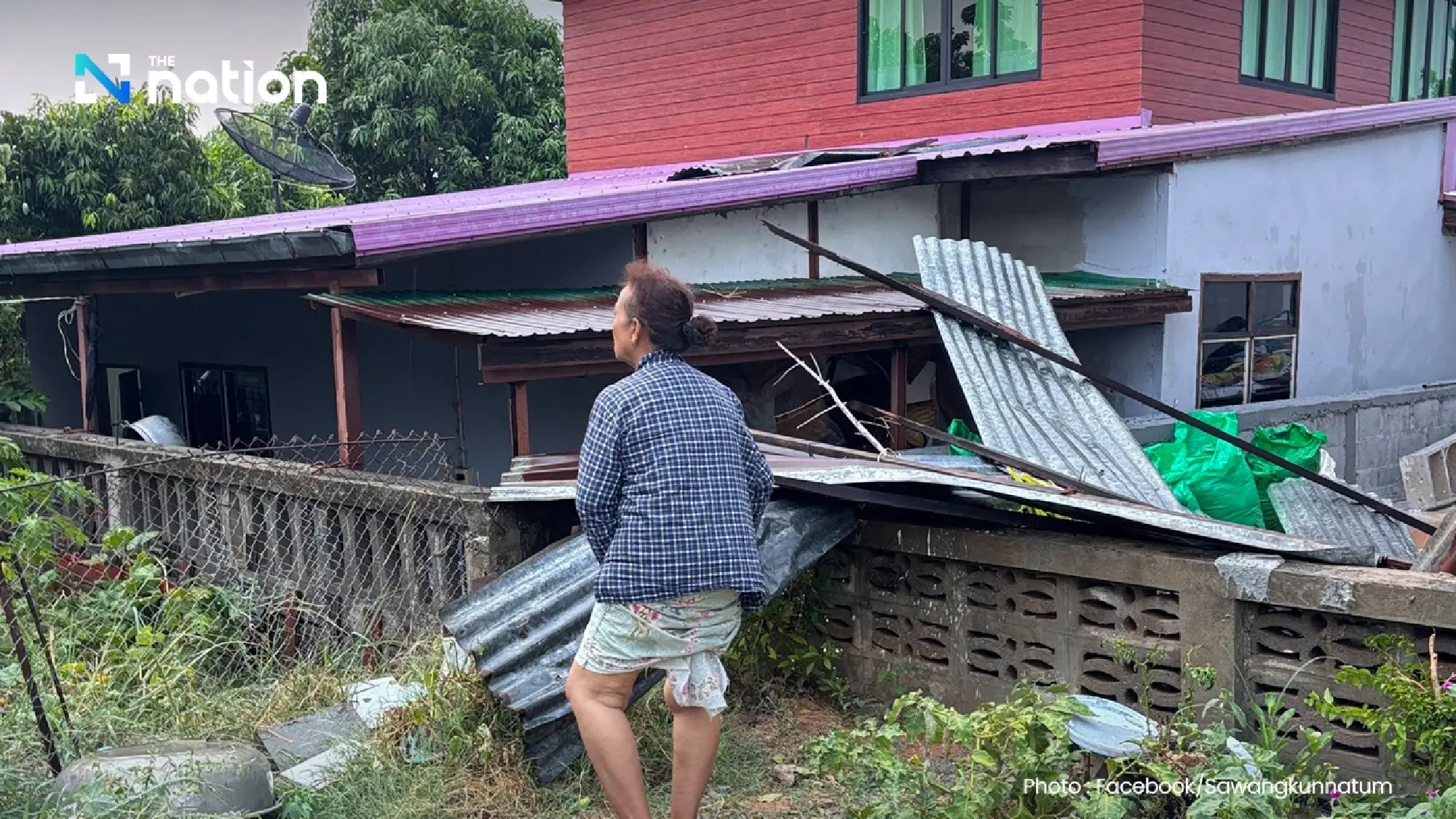 Storm hits Chaiyaphum — homes damaged as summer squall batters Ban Khai