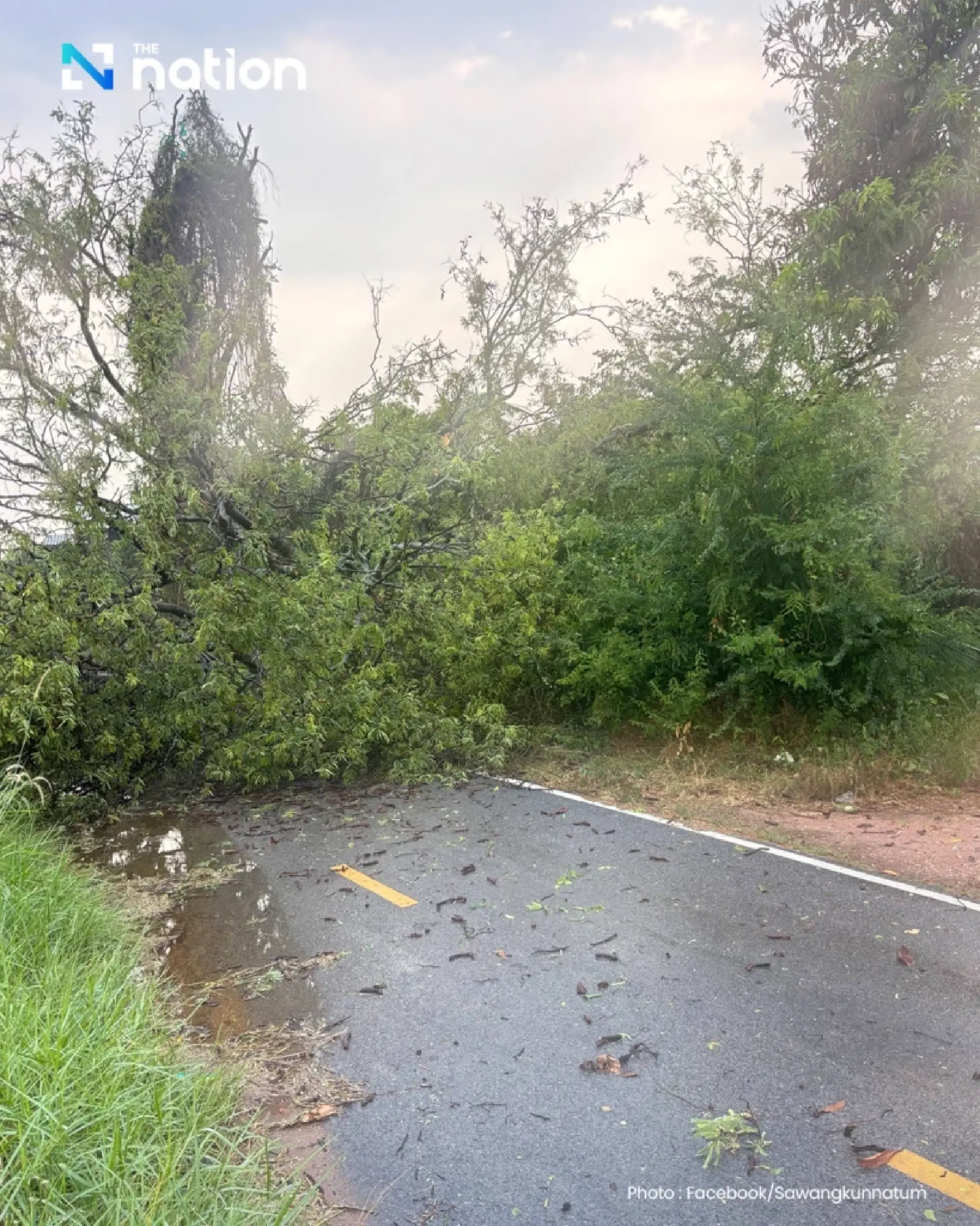 Storm hits Chaiyaphum — homes damaged as summer squall batters Ban Khai