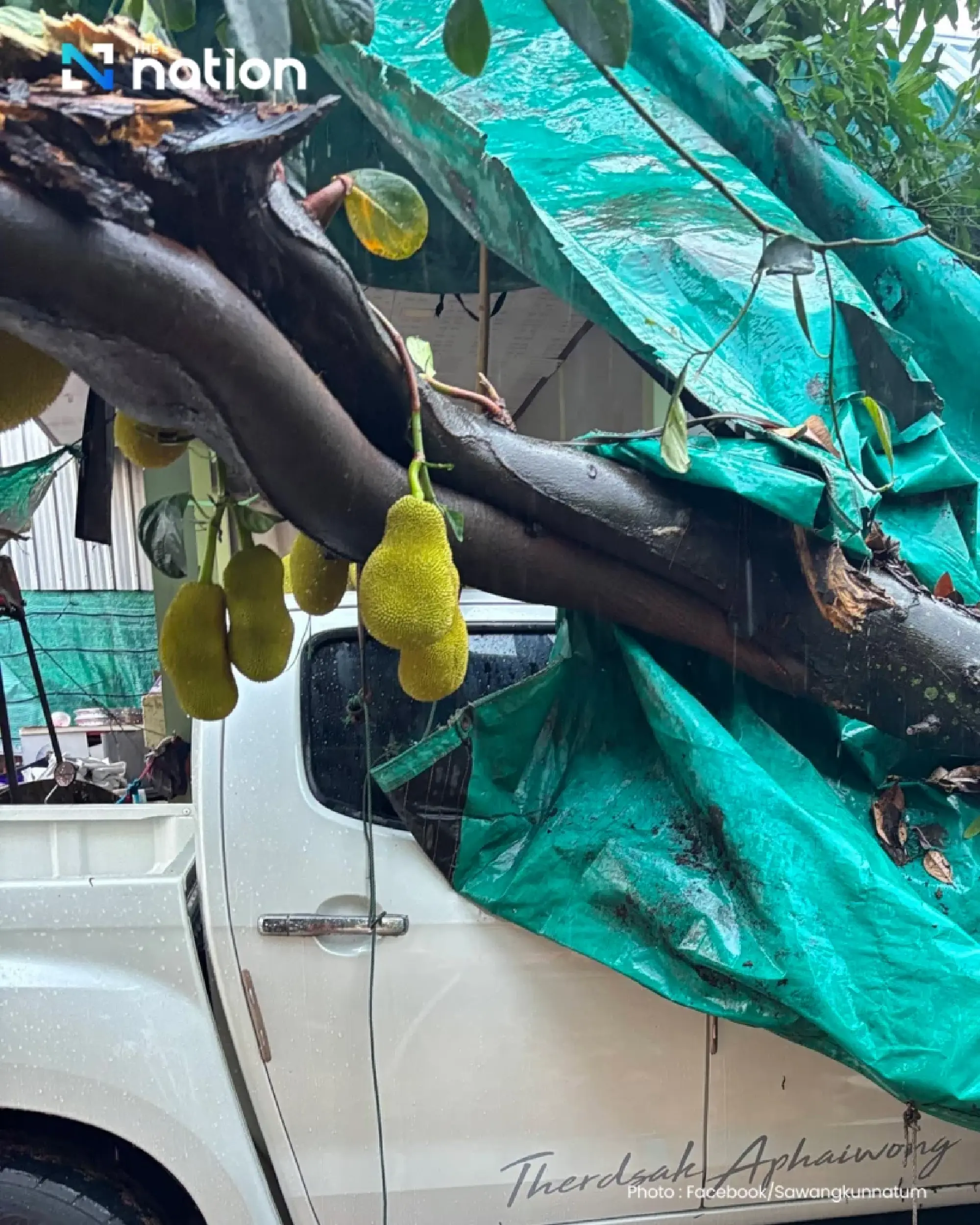 Storm hits Chaiyaphum — homes damaged as summer squall batters Ban Khai