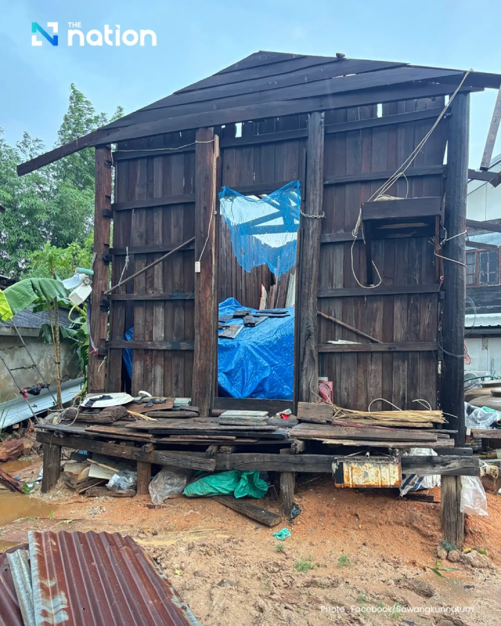 Storm hits Chaiyaphum — homes damaged as summer squall batters Ban Khai