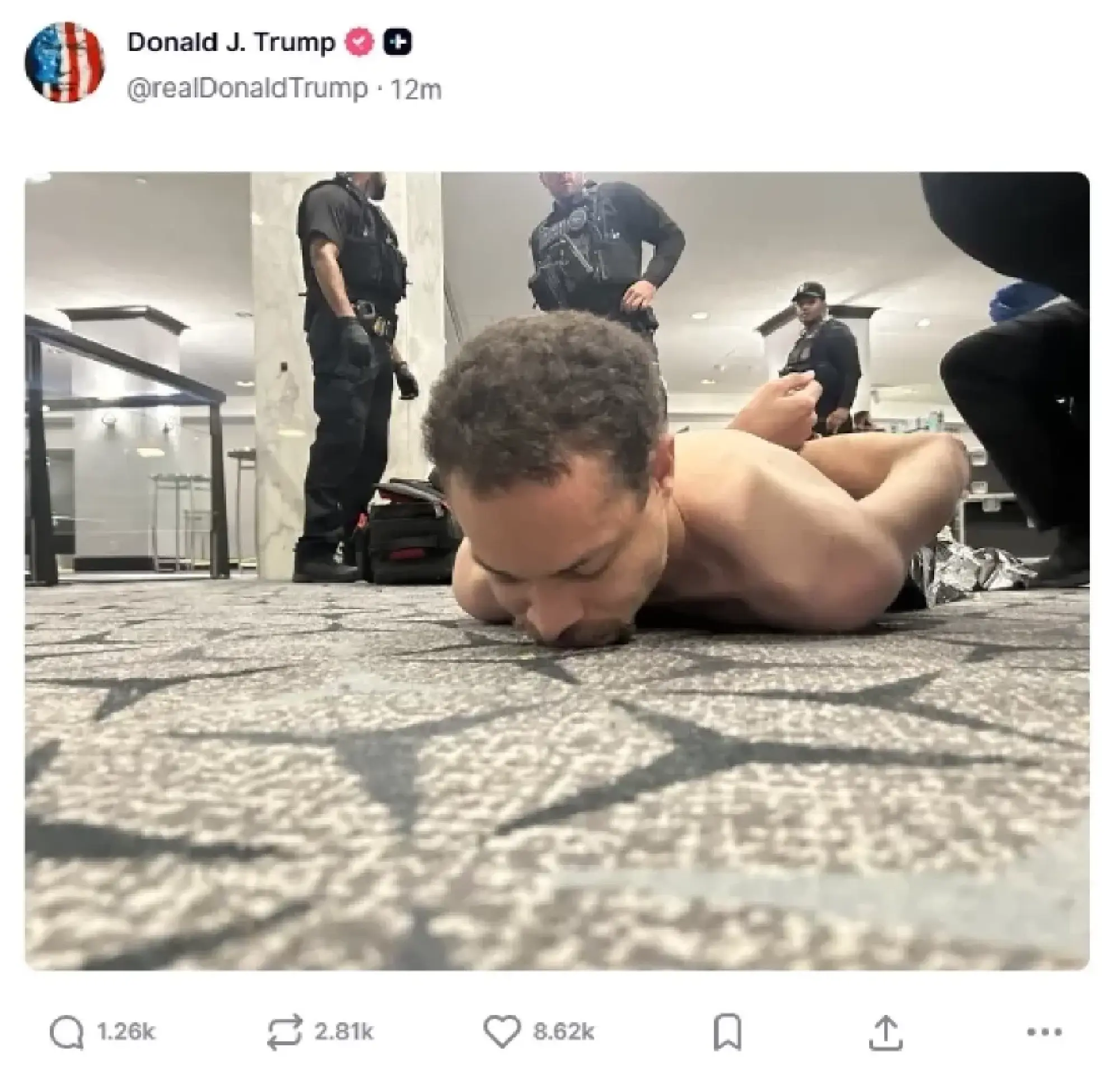 Trump posts WHCD footage of shooting suspect fleeing before arrest