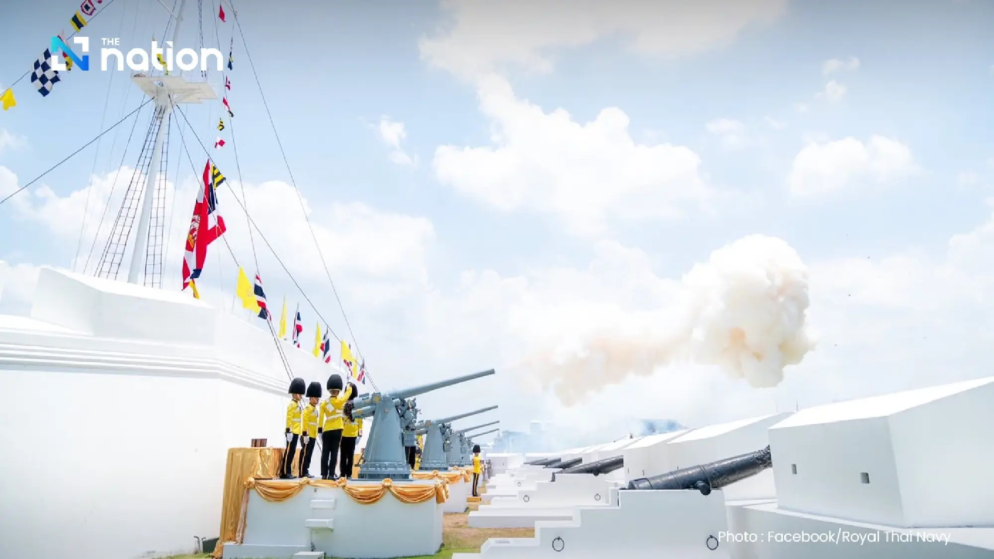 Royal Thai Navy fires 21-gun salute for Coronation Day
