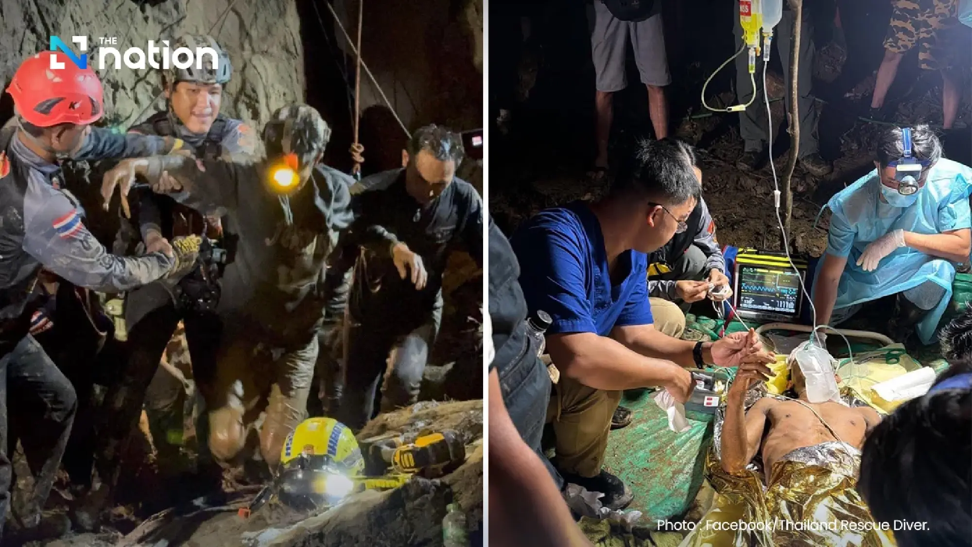 Rescuers bring first Lao worker to safety from flooded cave