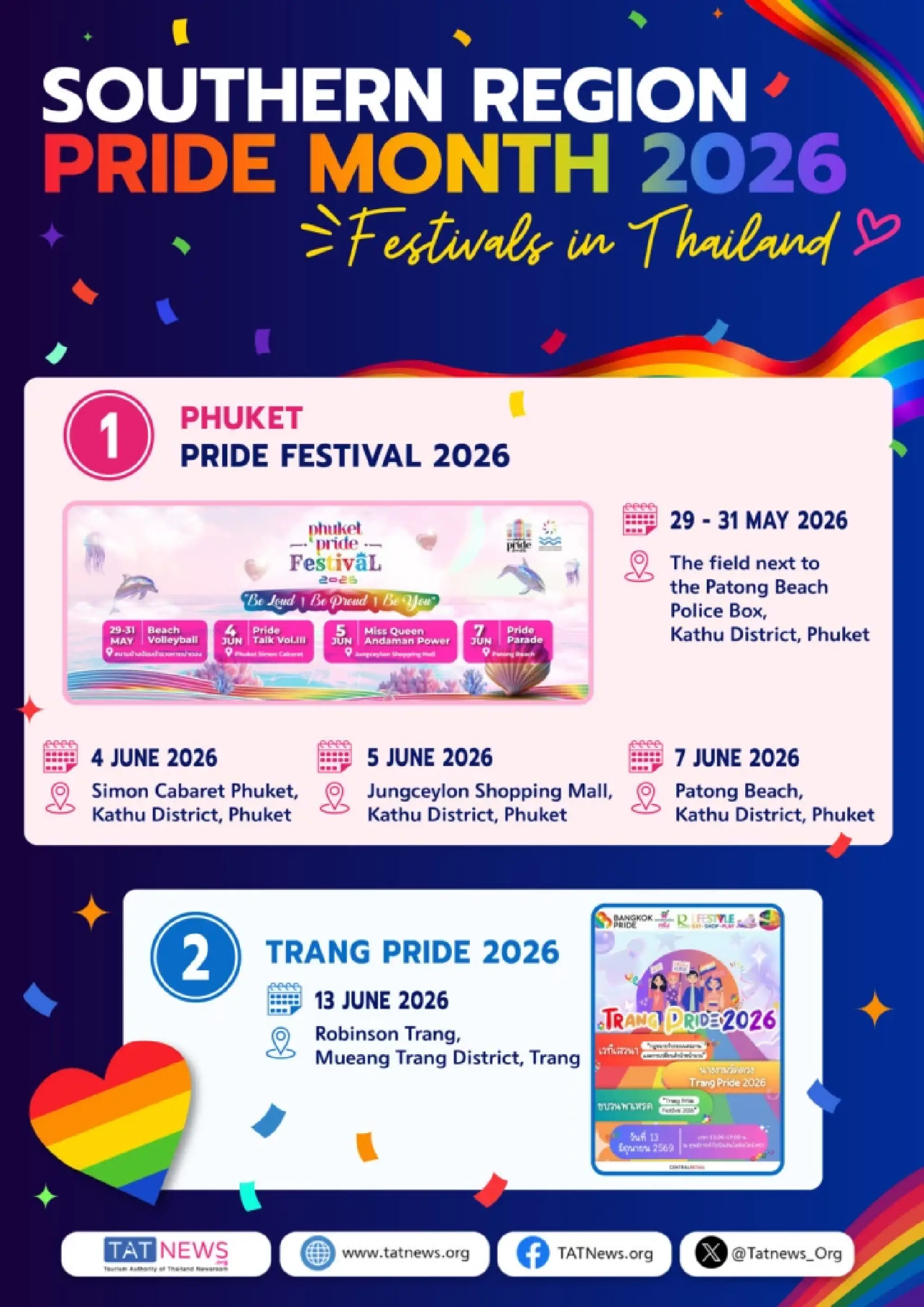 Pride month map: Events across Thailand in June
