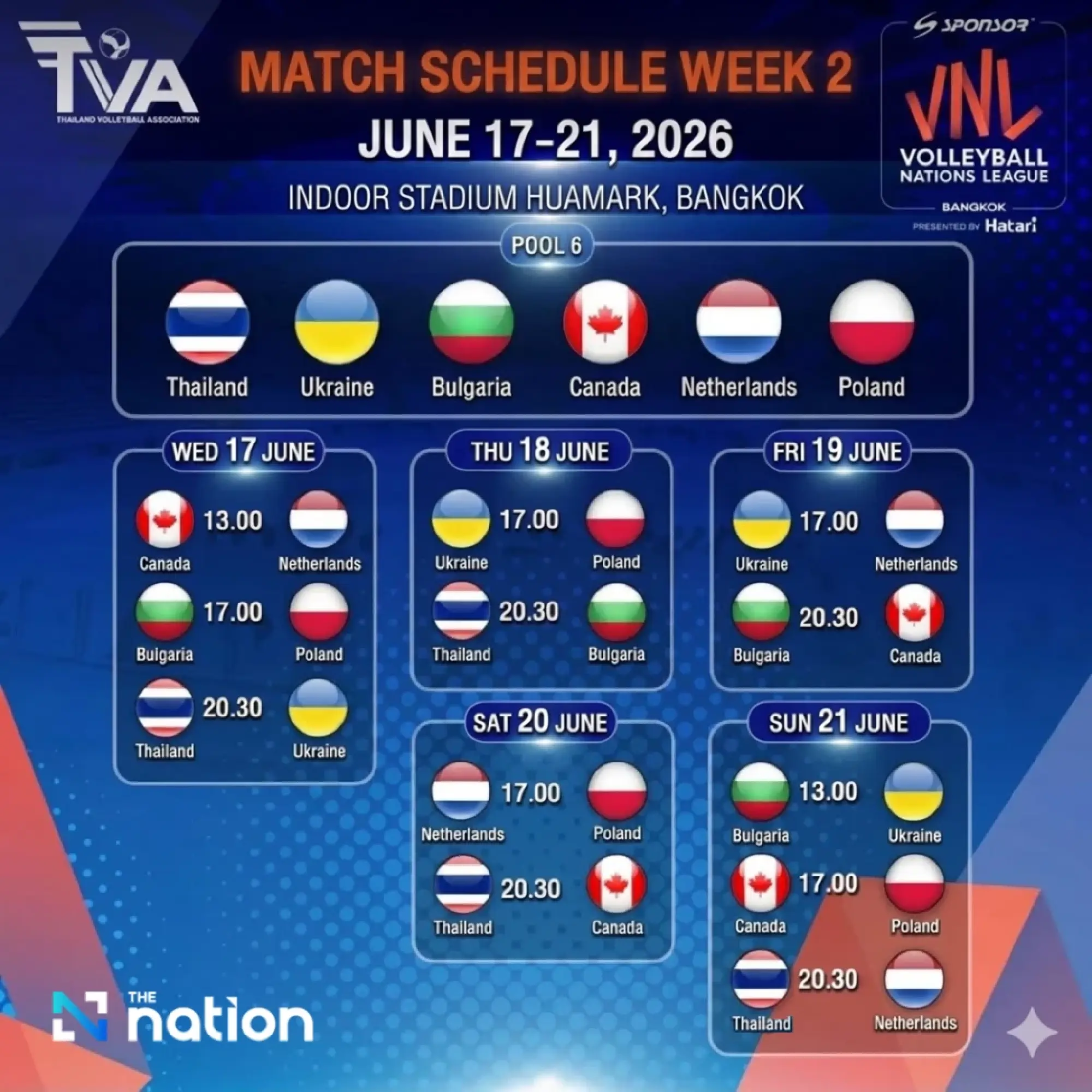 VNL 2026 tickets for Thailand’s Bangkok matches open tomorrow