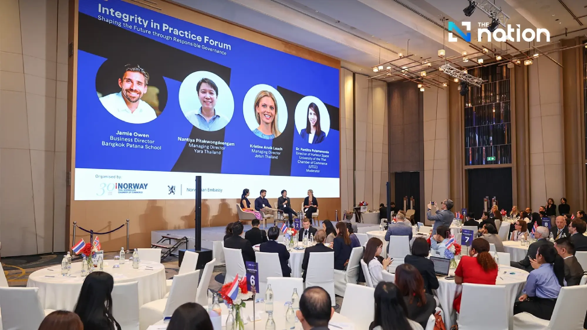 Panel Discussion featuring speakers from Jotun Thailand Ltd., Yara (Thailand) Co., Ltd., and Bangkok Patana School