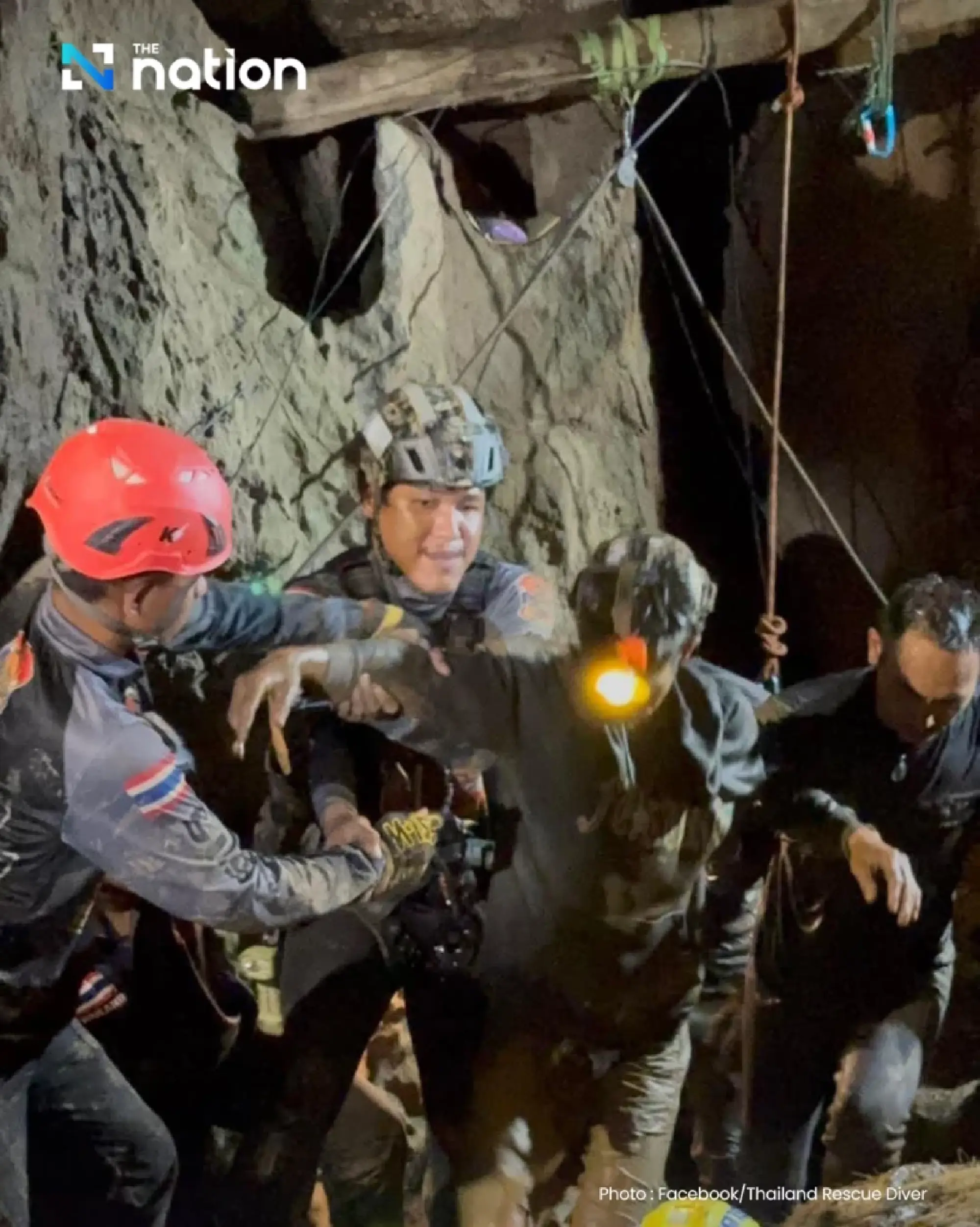 Rescuers bring first Lao worker to safety from flooded cave