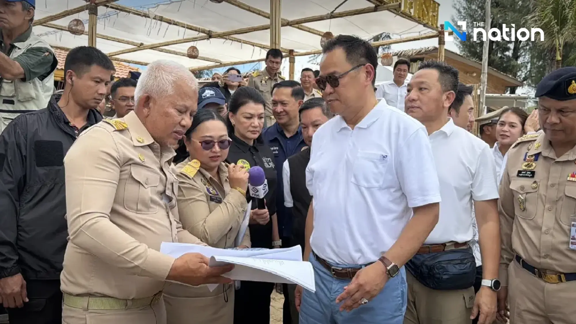 Anutin visits Phuket to oversee crackdown on illegal structures at Bang Tao, Freedom Beaches