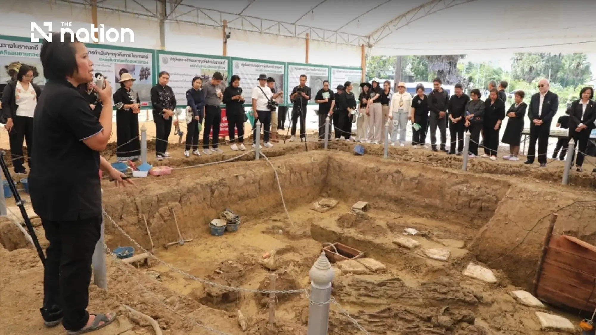Gold, bronze drums and skeletons reveal ancient elite burial site in Phetchaburi