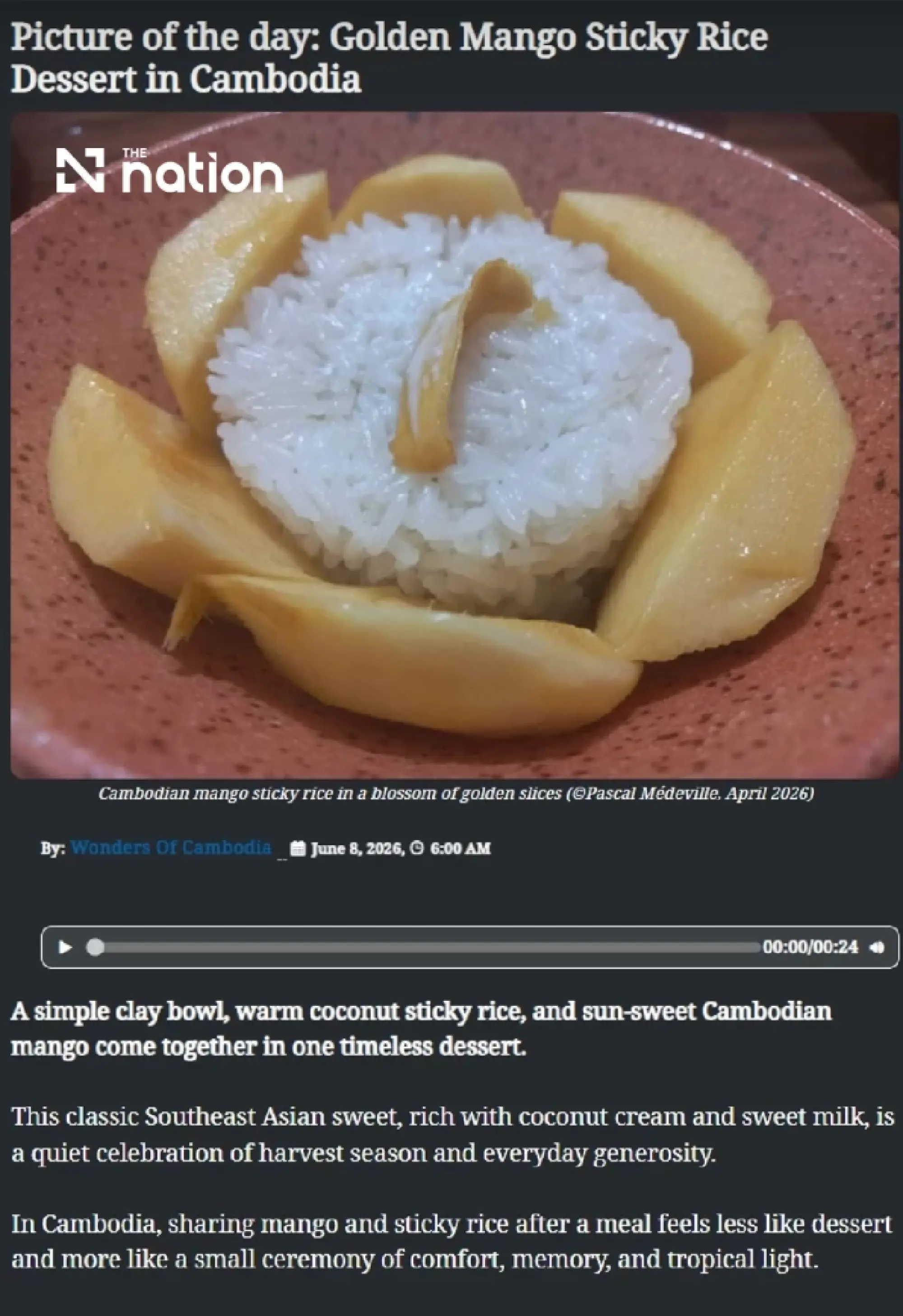 Cambodian mango sticky rice post reignites Thai soft-power debate
