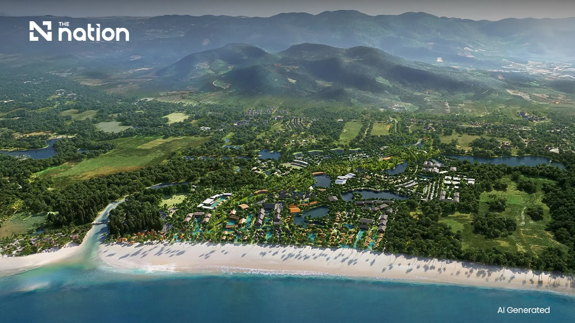 Matalay Masterplan — where beach, lake, mountain, and rainforest converge. Artist impression.