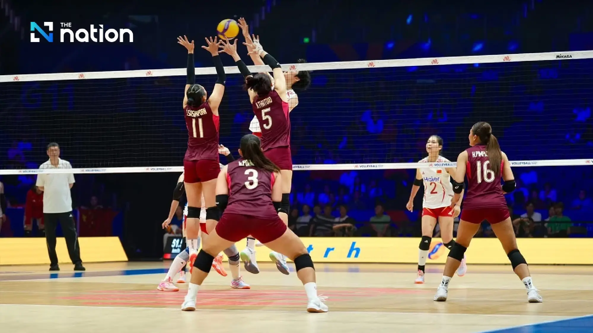 Thailand suffer second VNL defeat after five-set China thriller