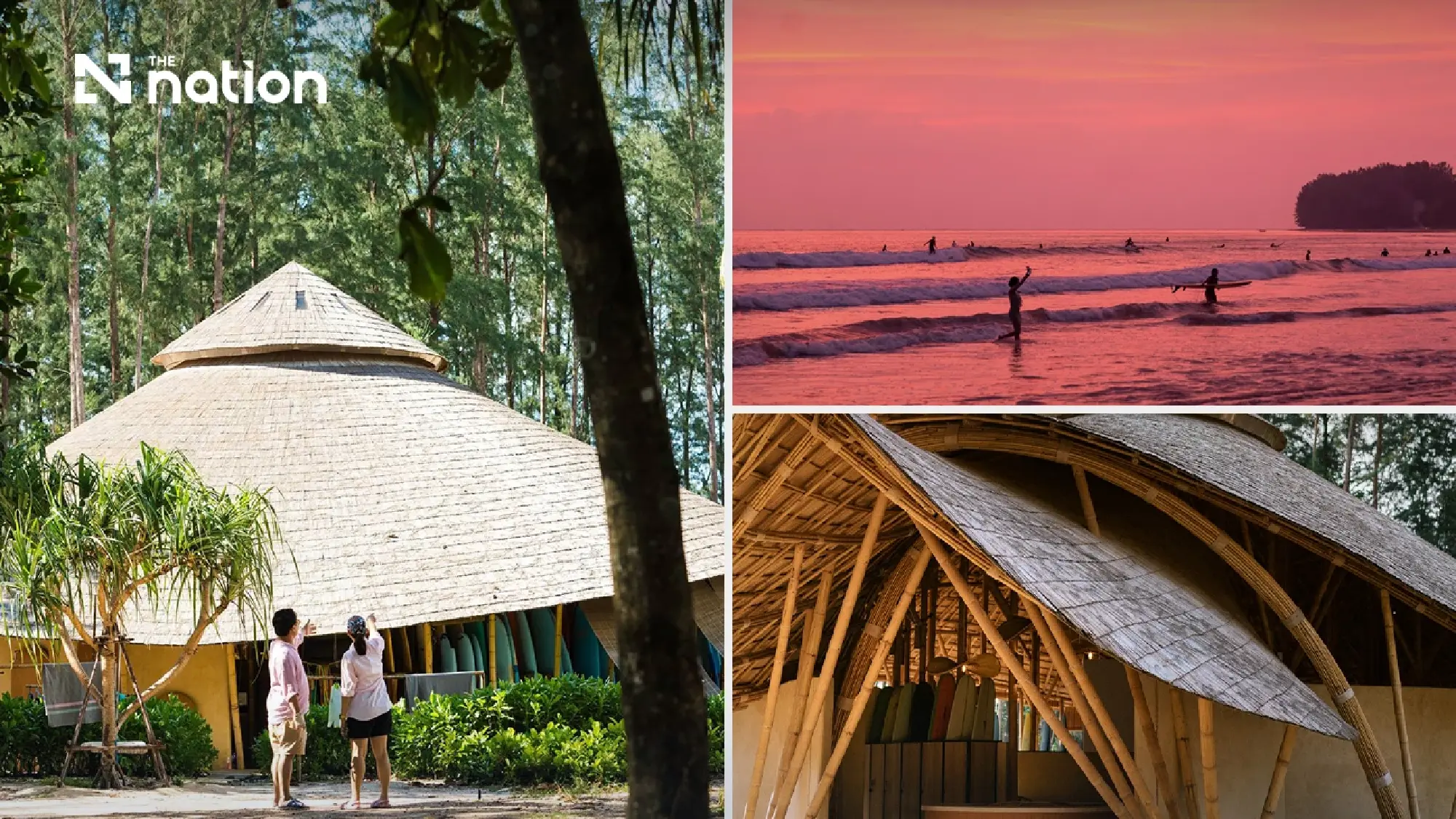 Memories Surf House at Memories Surf Village (left), sunsets at Matalay (top right), Memories Surf House at Memories Surf Village (bottom right)