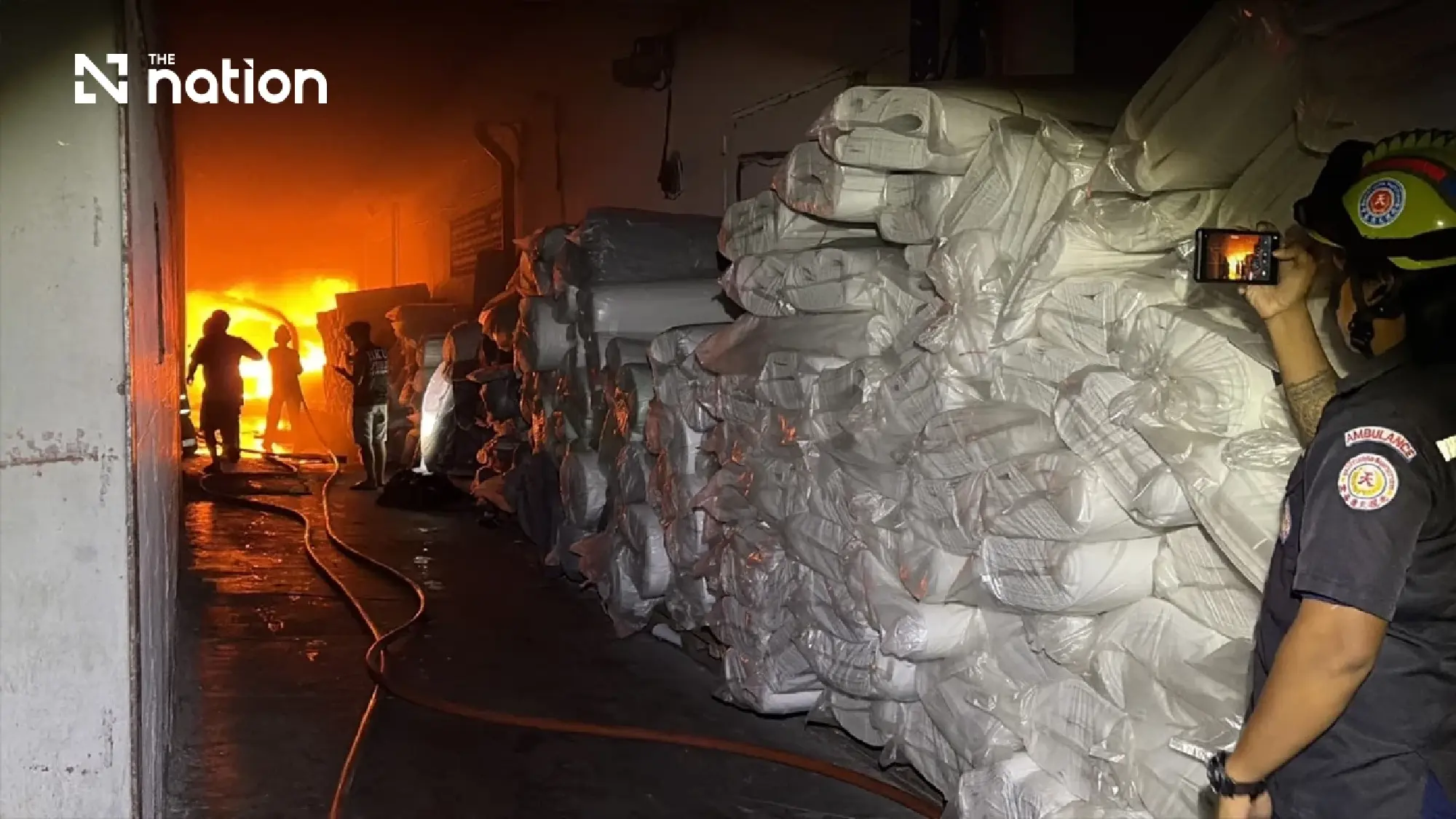 Fire rips through Bang Pu synthetic fibre factory, one worker critically injured