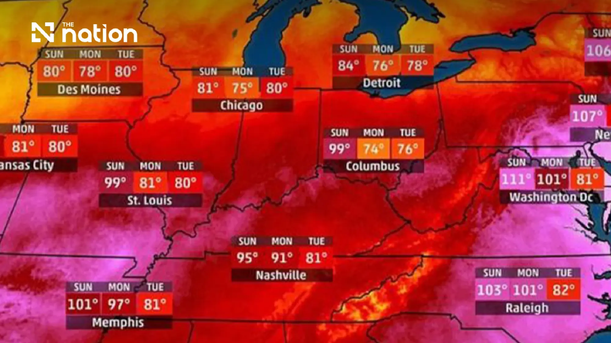 Heatwave disrupts US Independence Day celebrations across eastern states