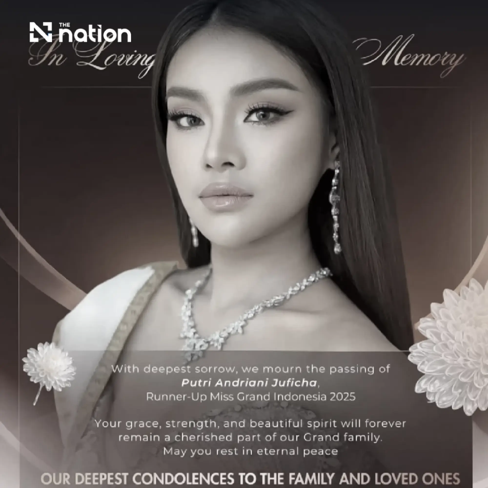 Miss Earth Indonesia 2025 Putri Andriani Juficha dies at 25